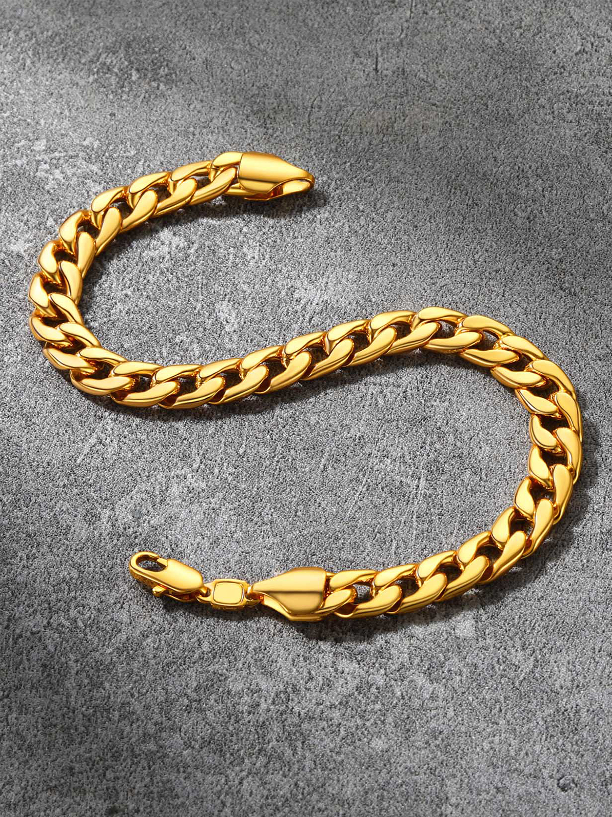 7mm Cuban Chain Bracelet in 18K Gold Plated
