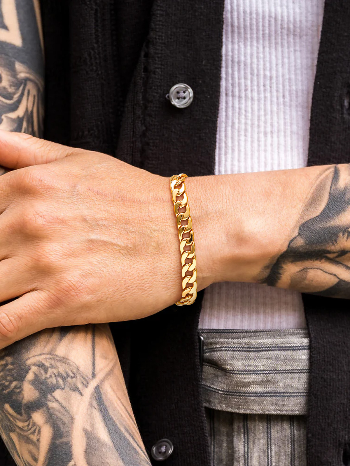 7mm Cuban Chain Bracelet in 18K Gold Plated