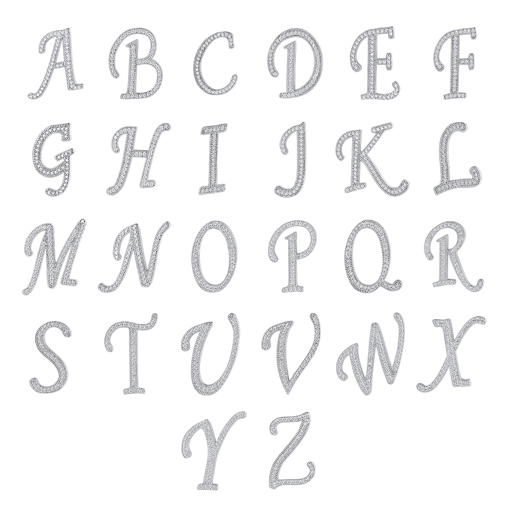 Initial Pendant Necklace with CZ Collection, Platinum Plated