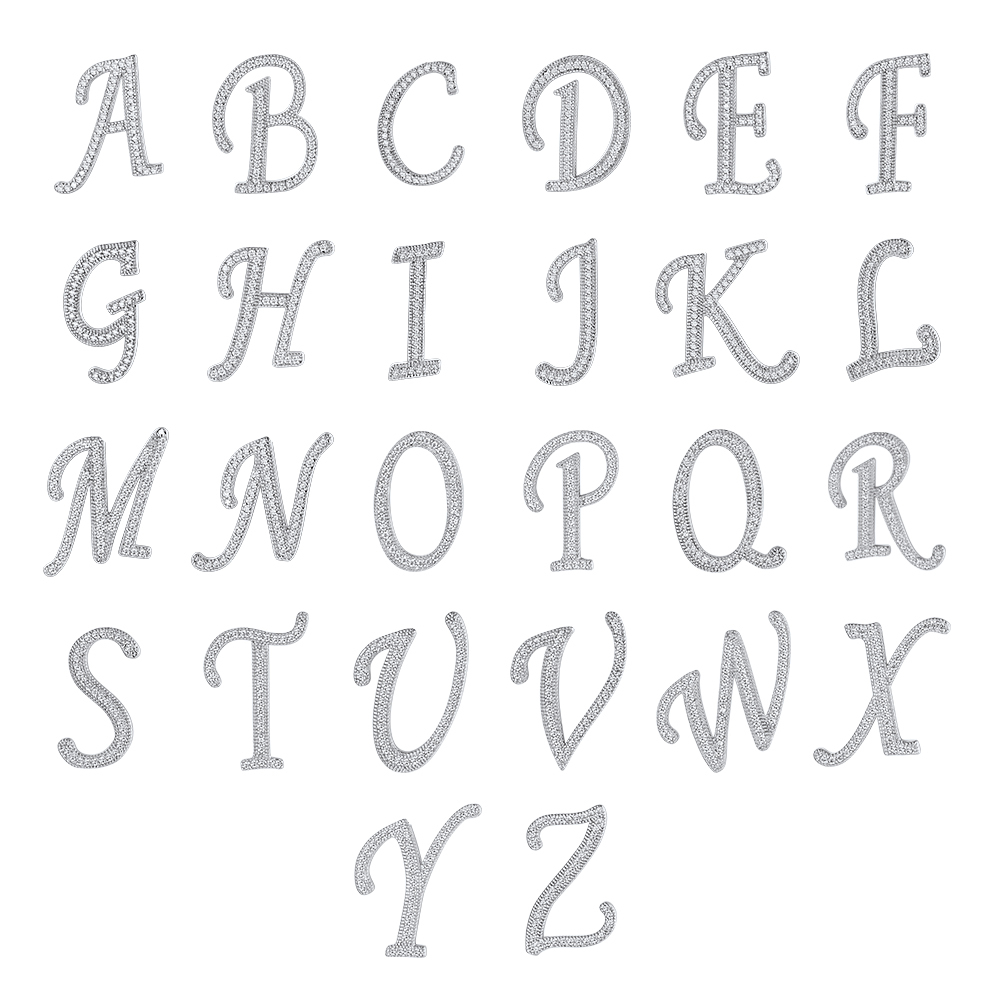 Initial Pendant Necklace with CZ Collection, Platinum Plated