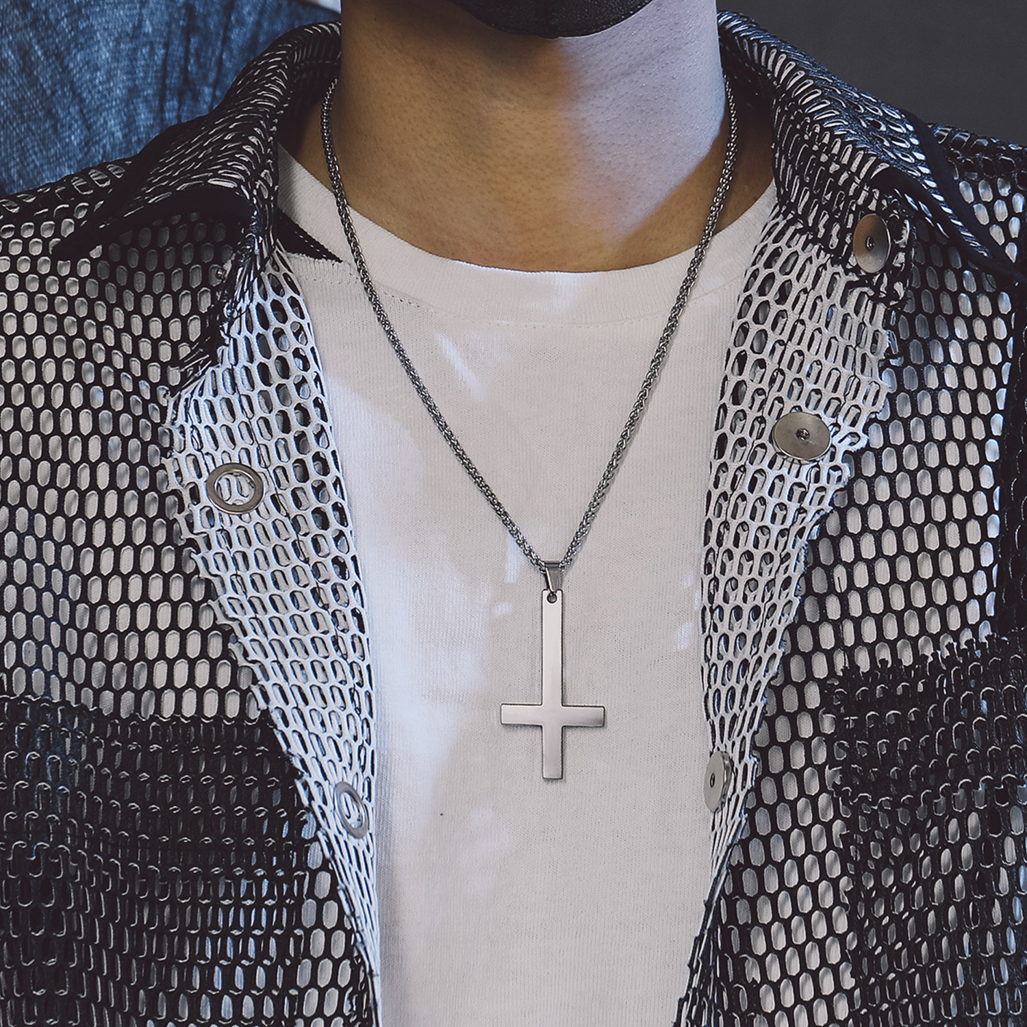 Inverted Cross Pendant Necklace for Men-02