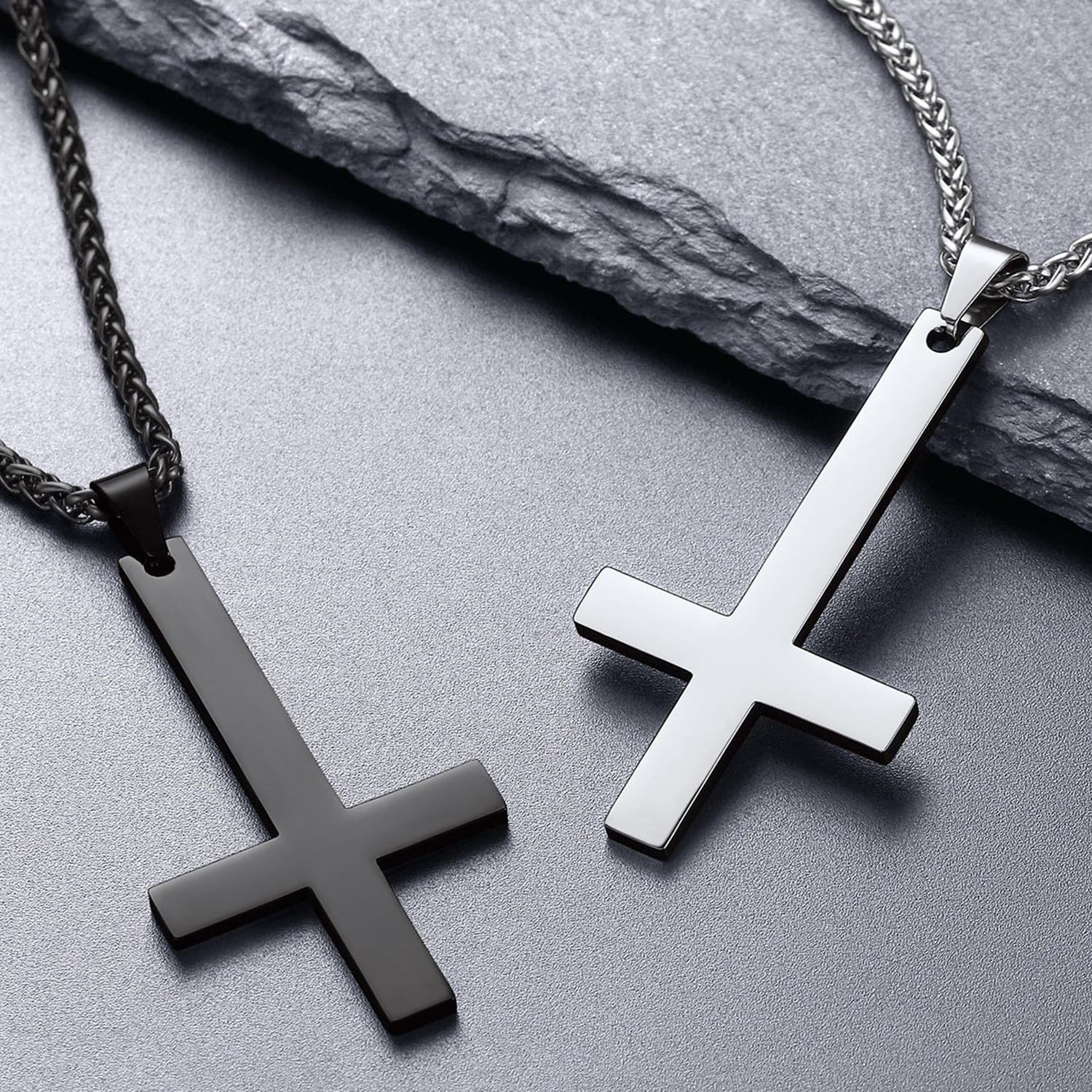 Inverted Cross Pendant Necklace in Different Colors