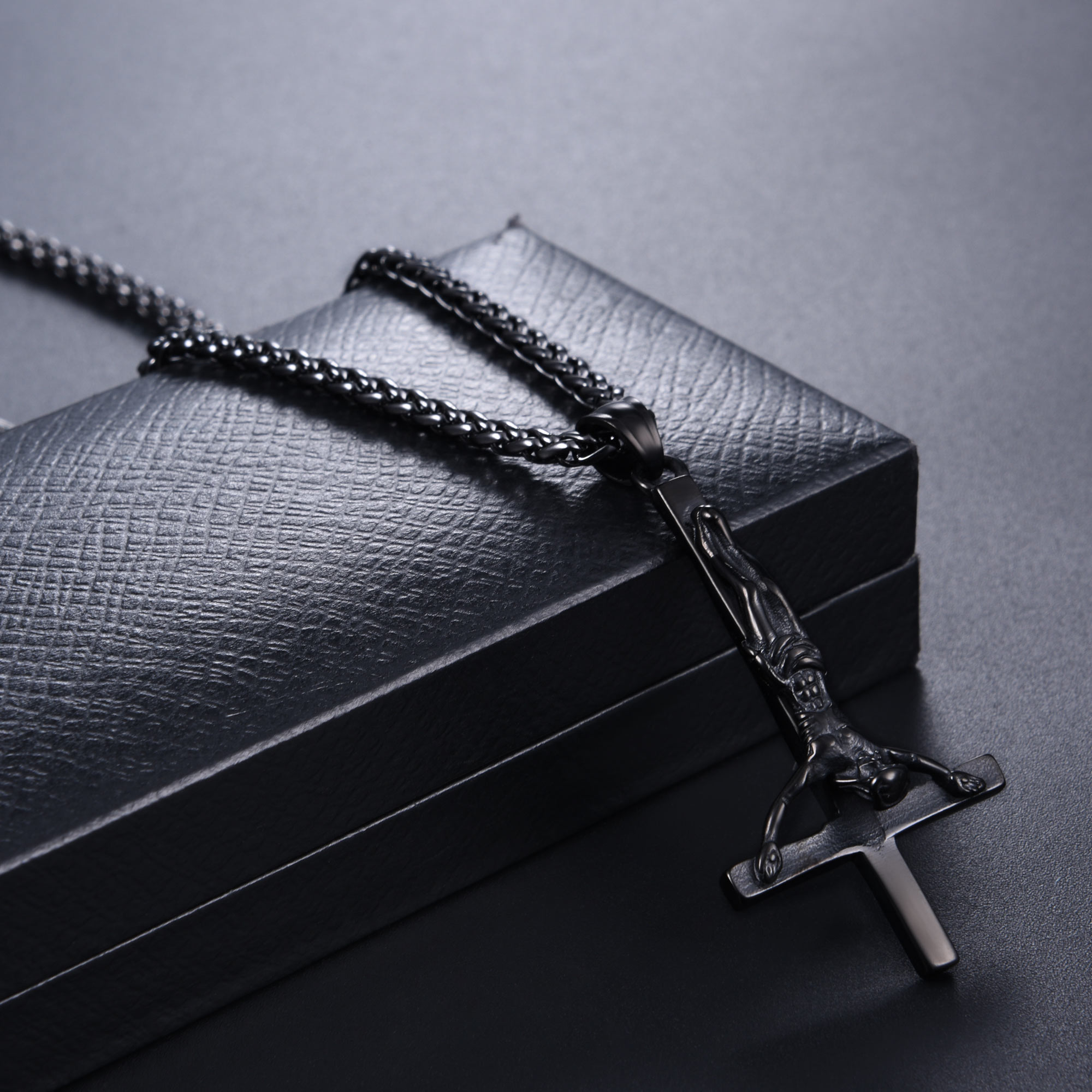 Inverted Cross Pendant Upside Down Cross Jesus Necklace, Stainless-01