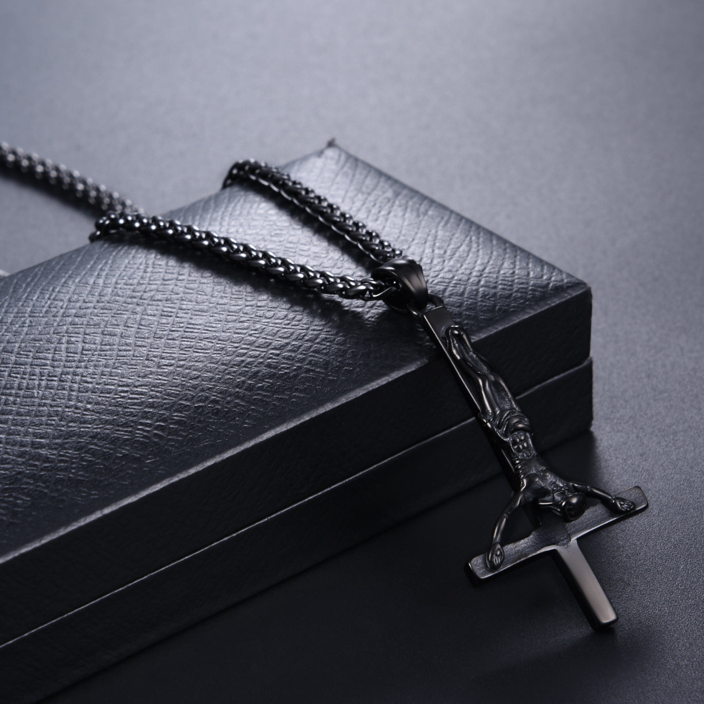 Inverted Cross Pendant Upside Down Cross Jesus Necklace, Stainless-01