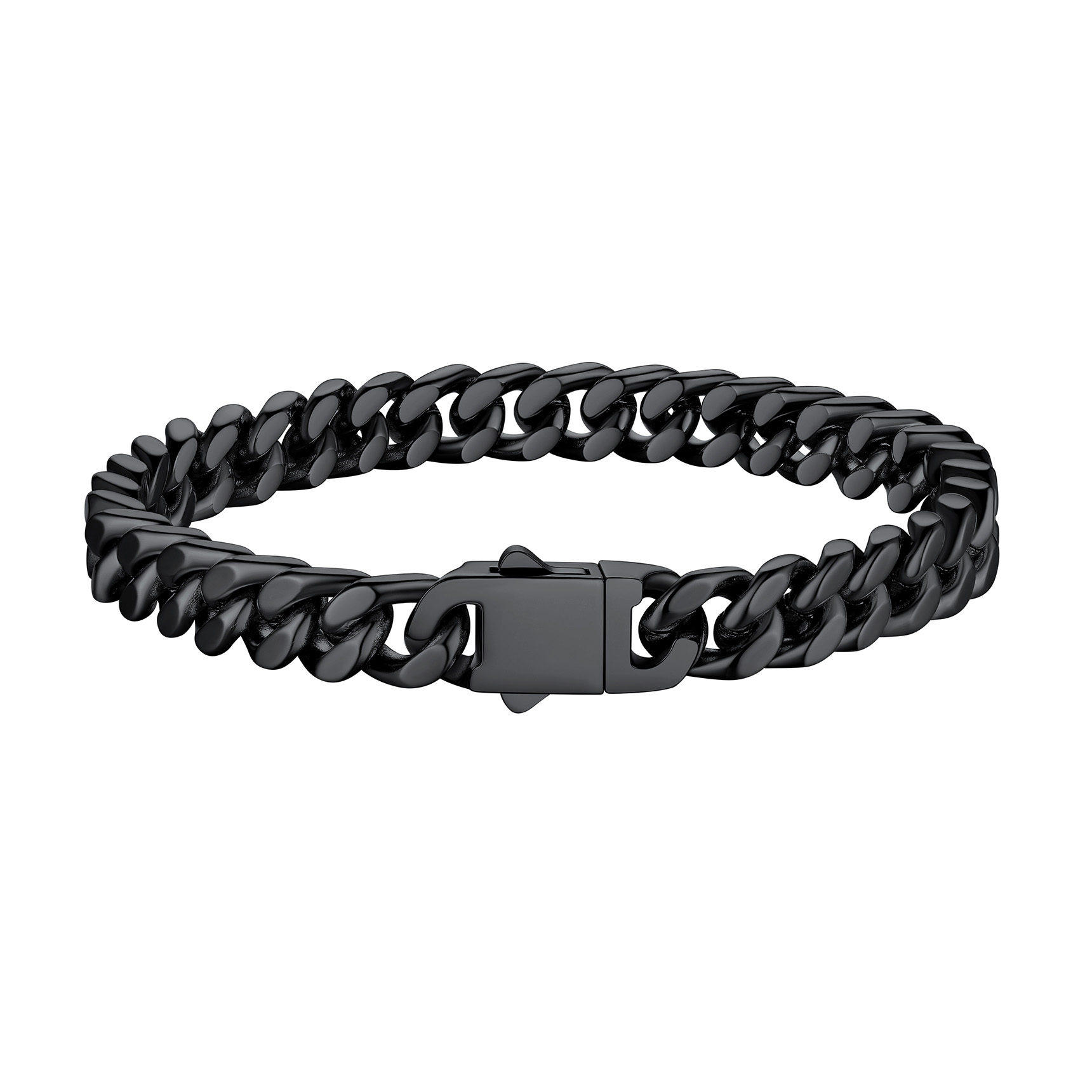 Miami Cuban Chain Bracelet in Black Plated - 7MM