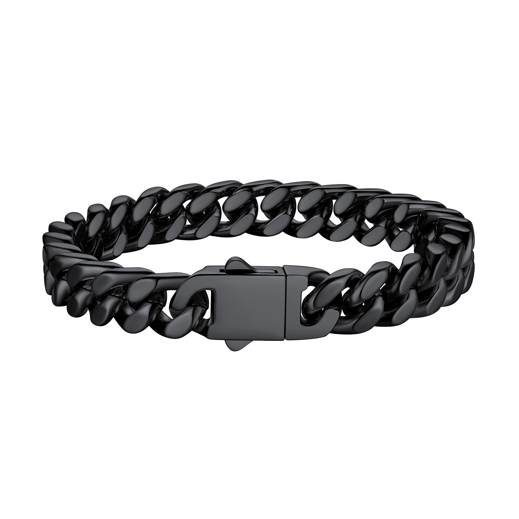 Miami Cuban Chain Bracelet in Black Plated - 9MM