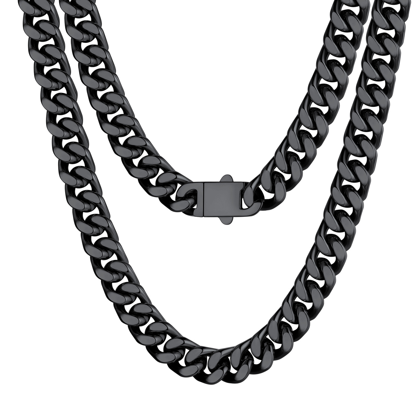 Miami Cuban Chain Necklace in Black Plated - 12MM