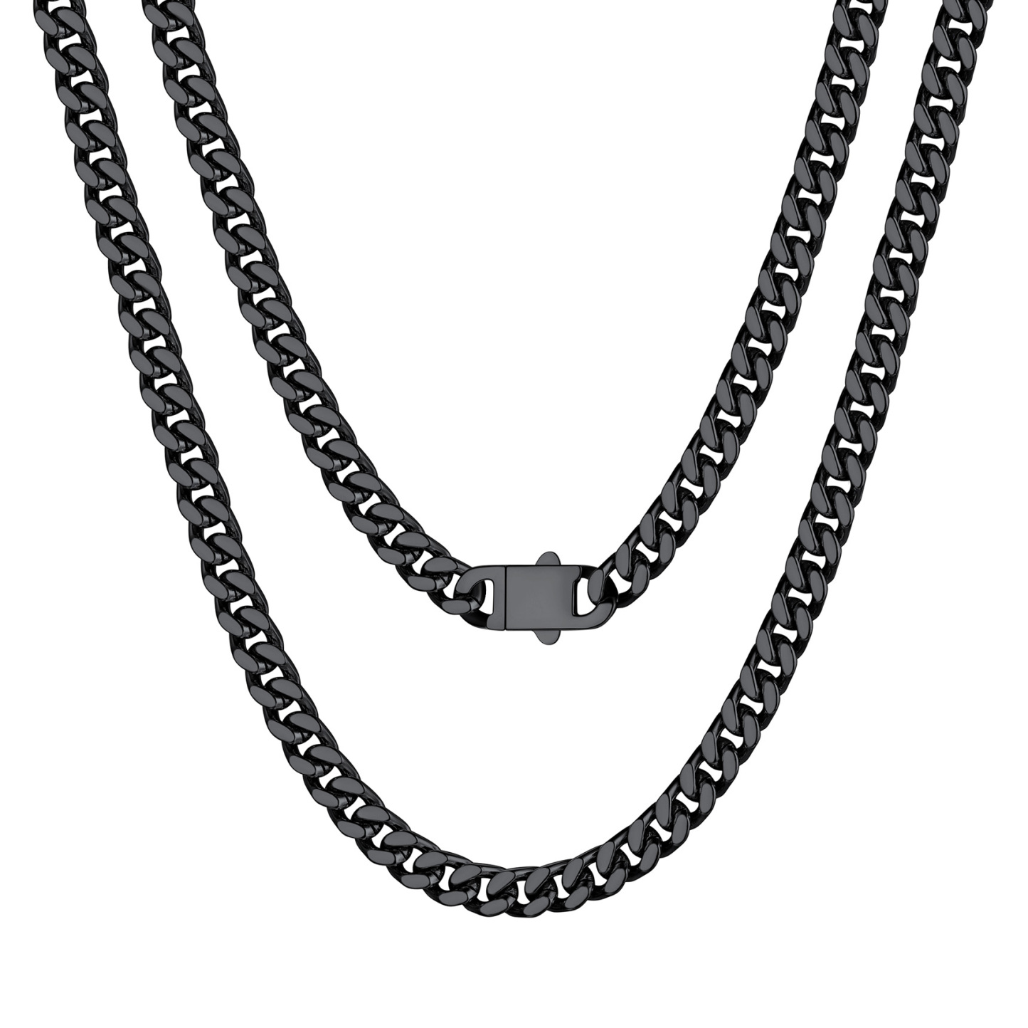 Miami Cuban Chain Necklace in Black Plated - 5MM