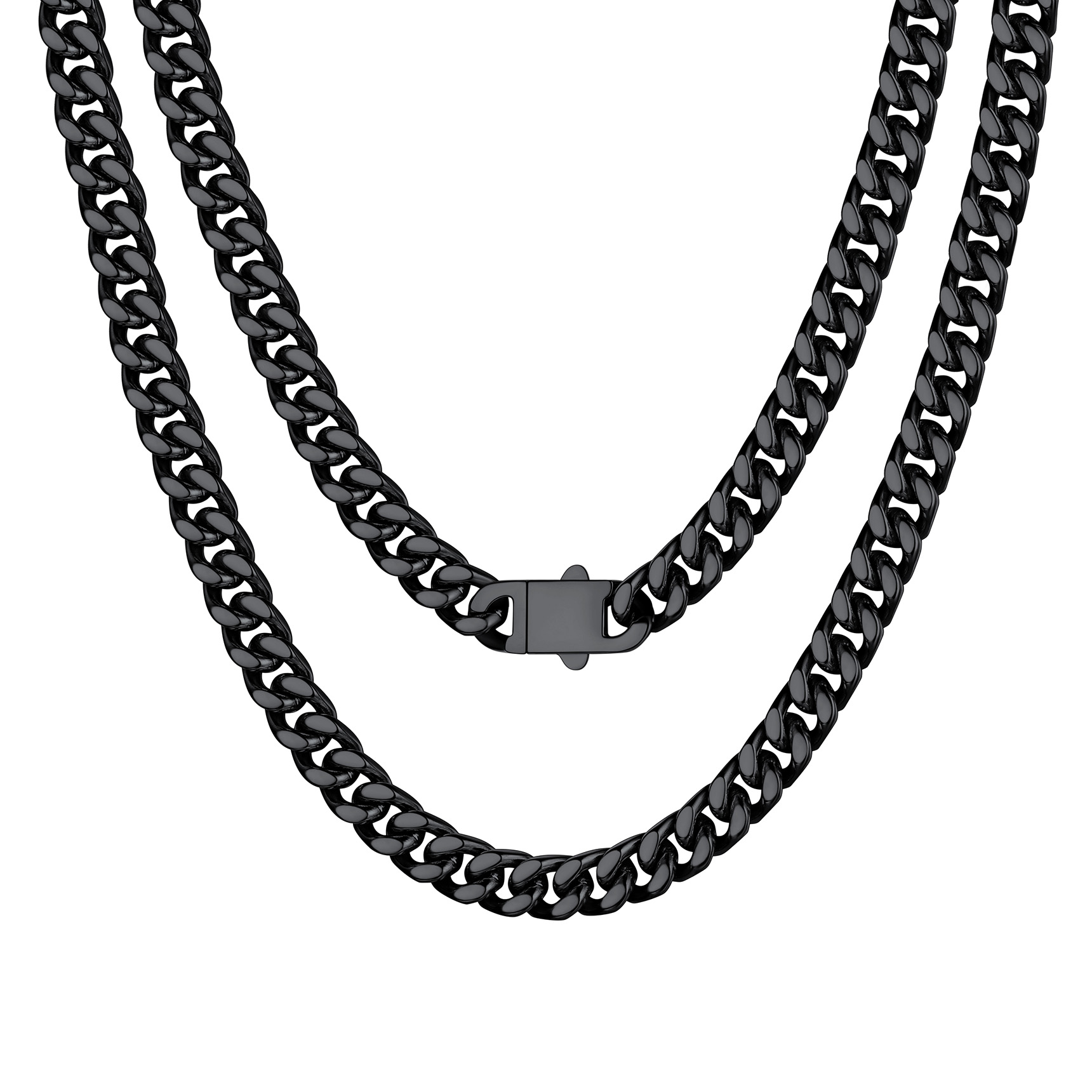 Miami Cuban Chain Necklace in Black Plated - 7MM