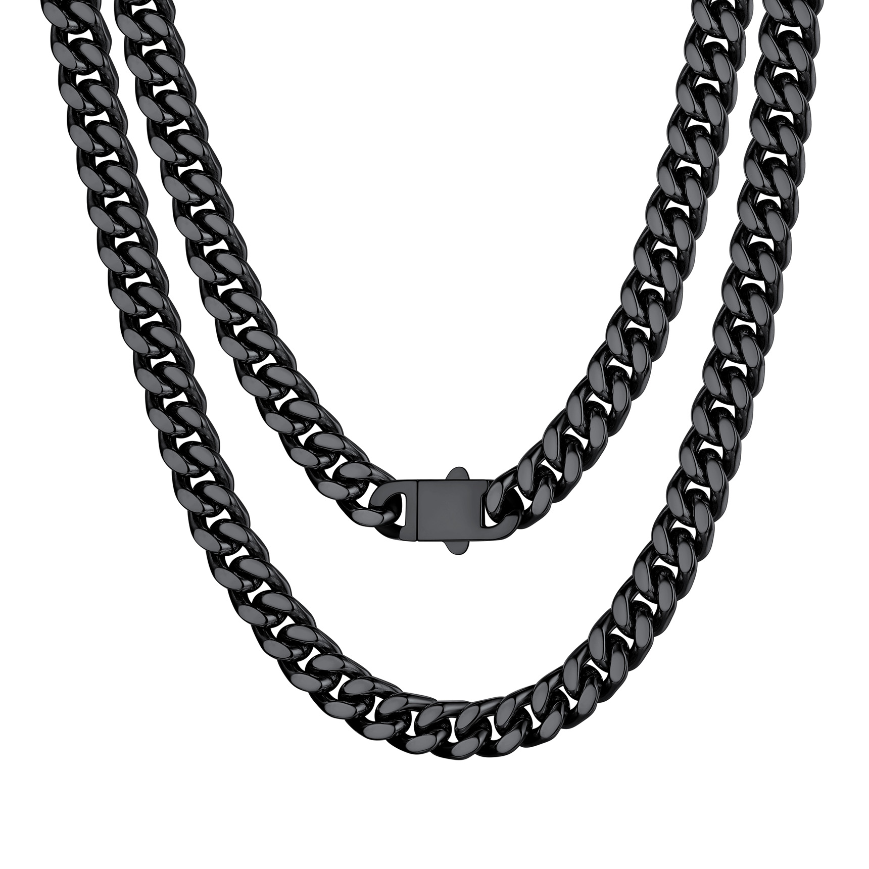 Miami Cuban Chain Necklace in Black Plated - 9MM