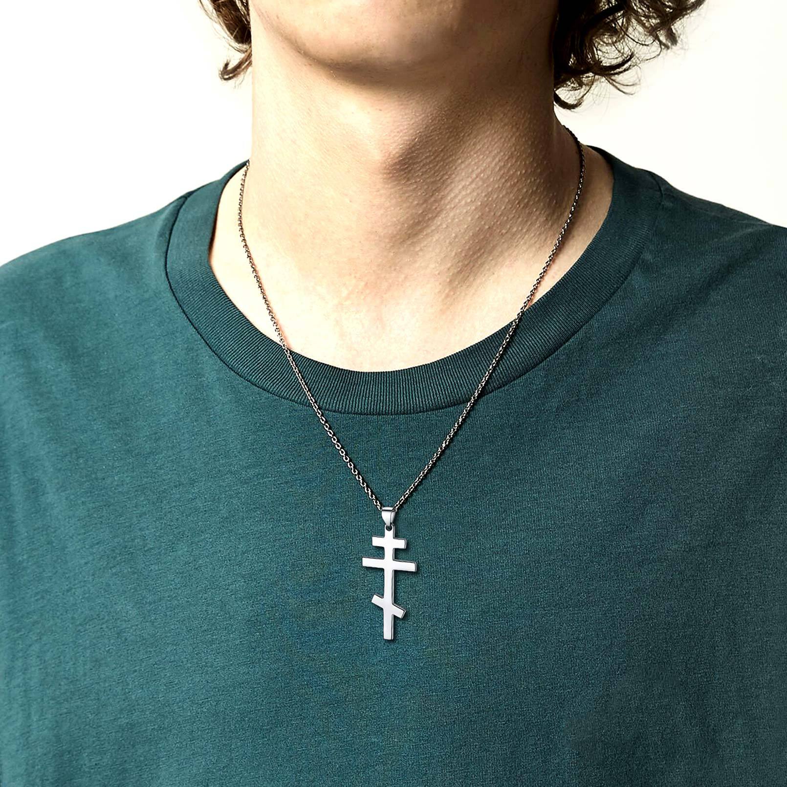 Orthodox Cross Pendant Necklace for Men-02