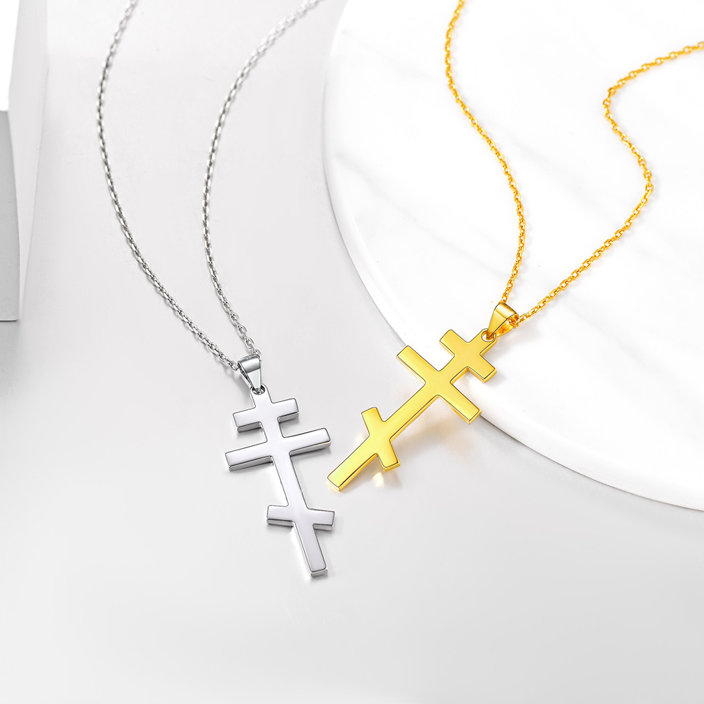 Orthodox Cross Pendant Necklace in Different Colors