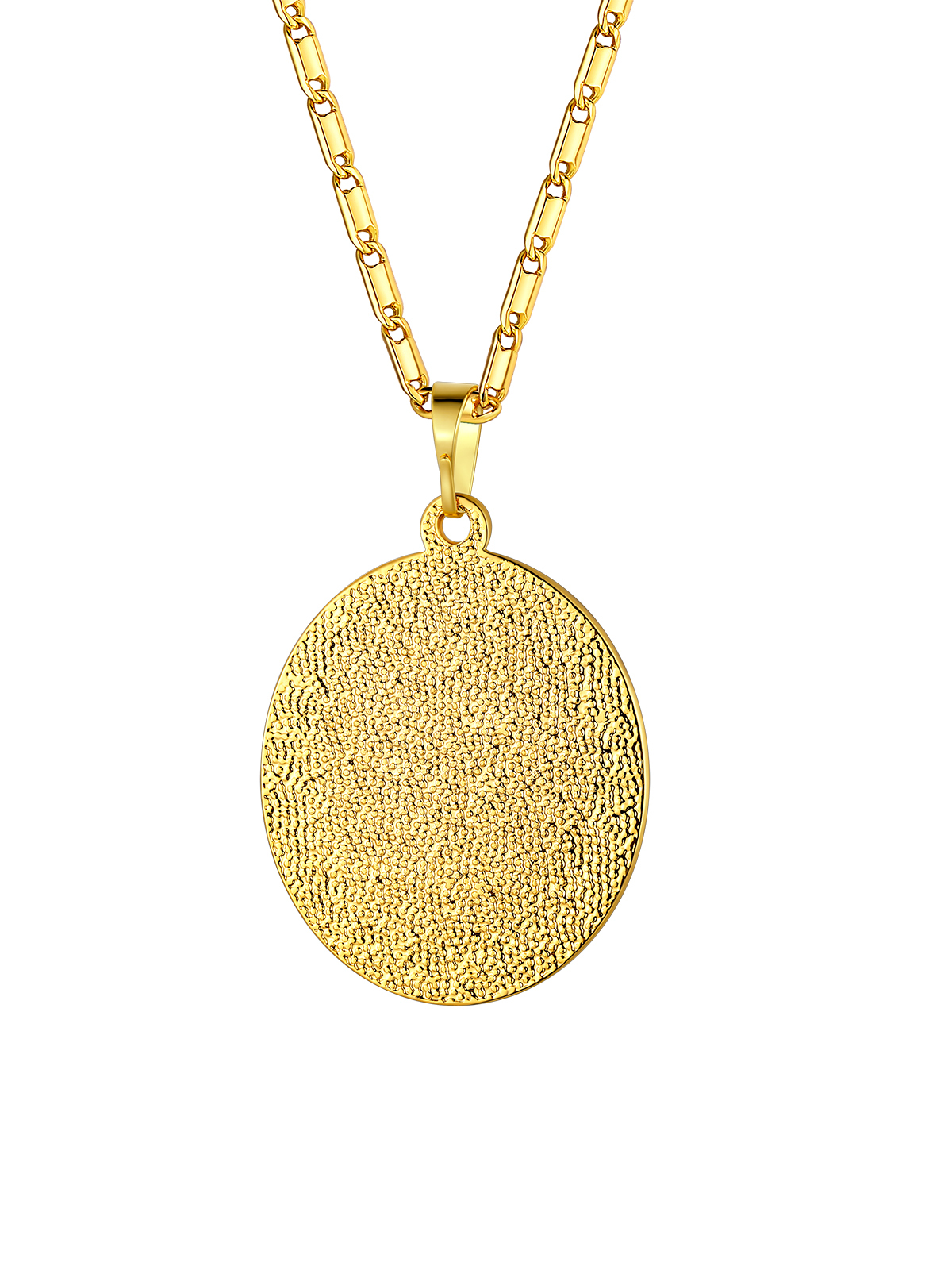 Oval Allah Pendant Muslim Islamic Necklace in 18K Gold
