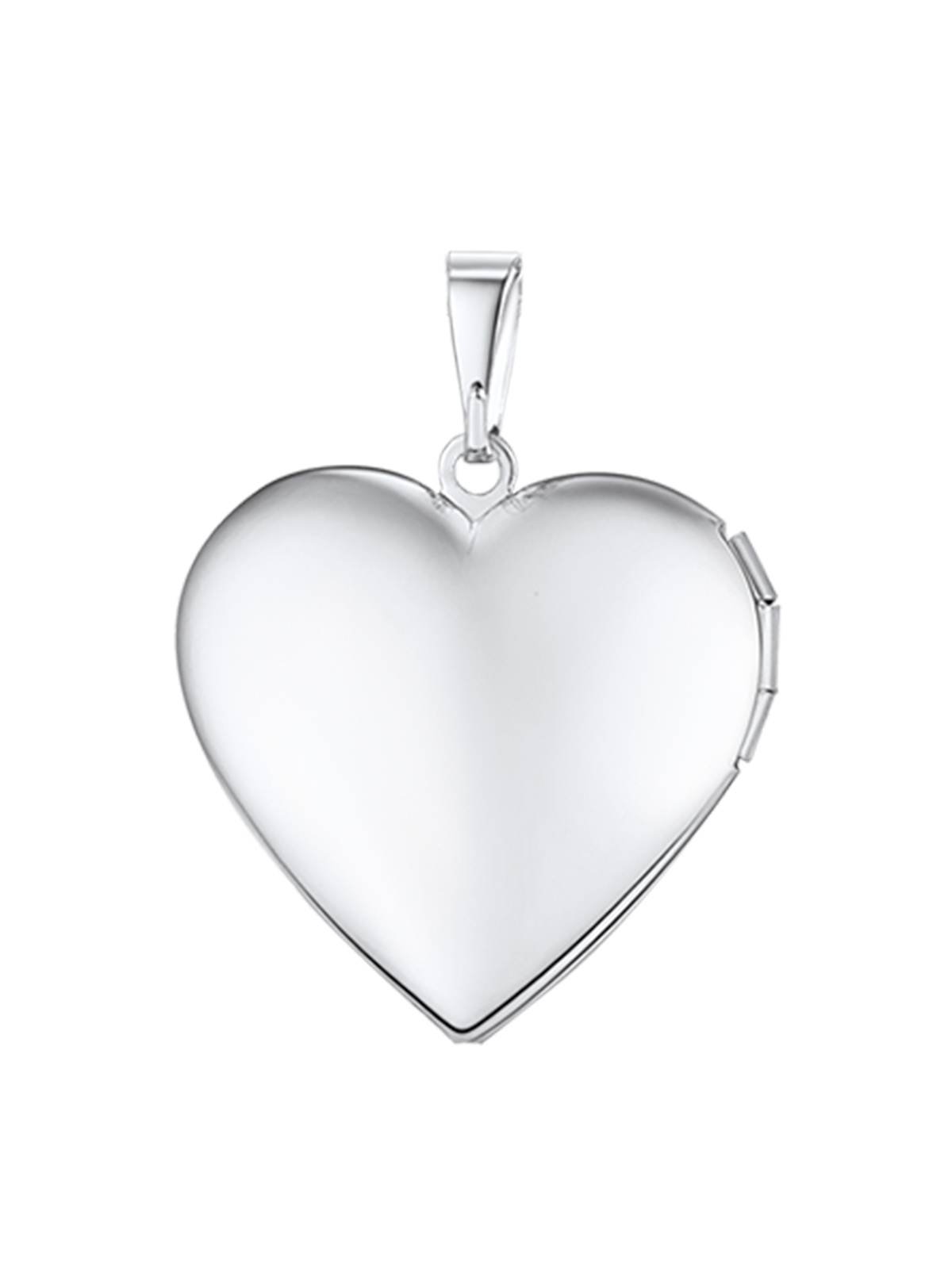 Photo Locket Pendant Flower Heart Necklace in Platinum