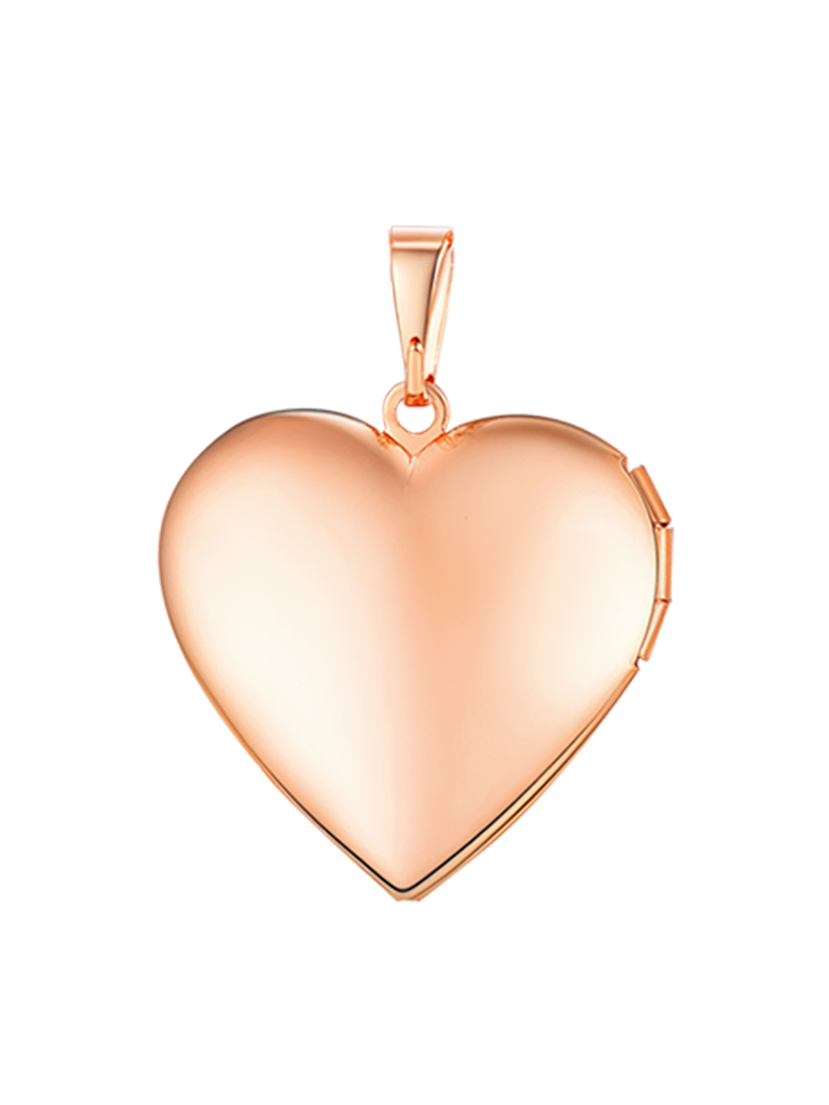 Photo Locket Pendant Flower Heart Necklace in Rose Gold