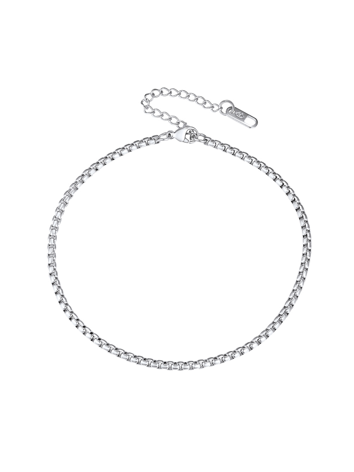 3mm Thick Box Chain Anklet in Stainless