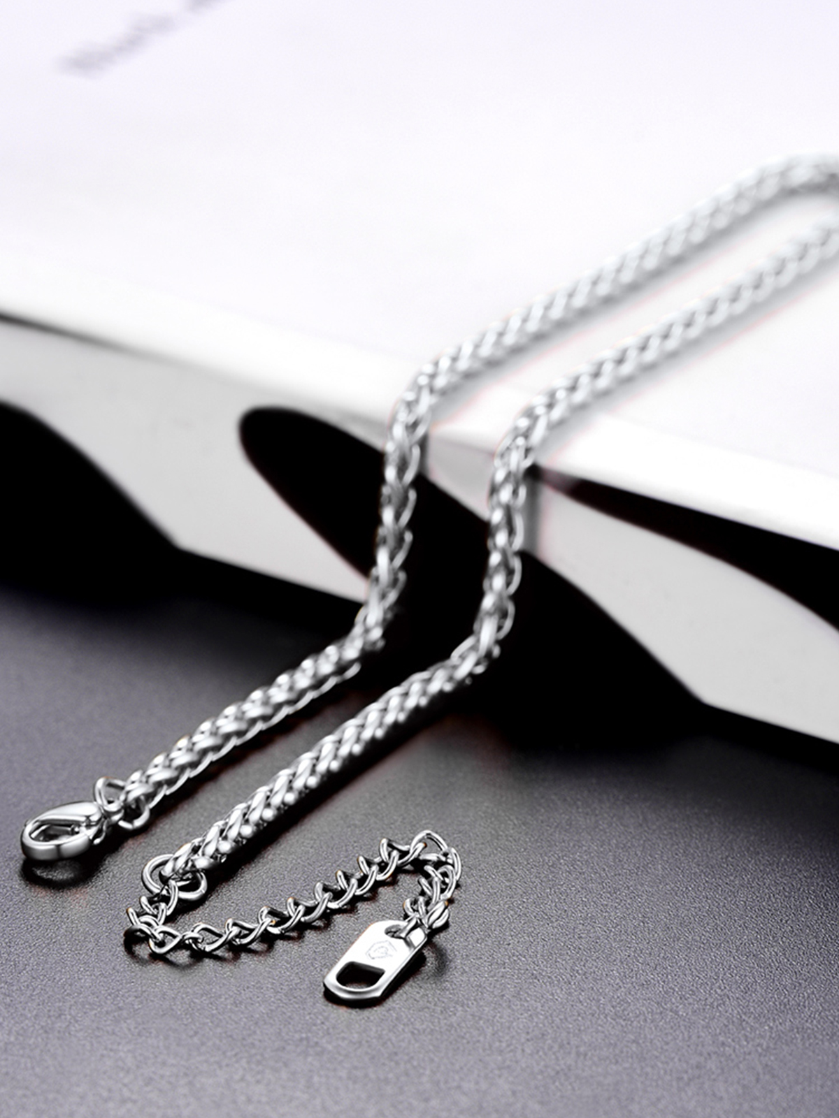 3mm Thick Wheat Chain Anklet in Stainless