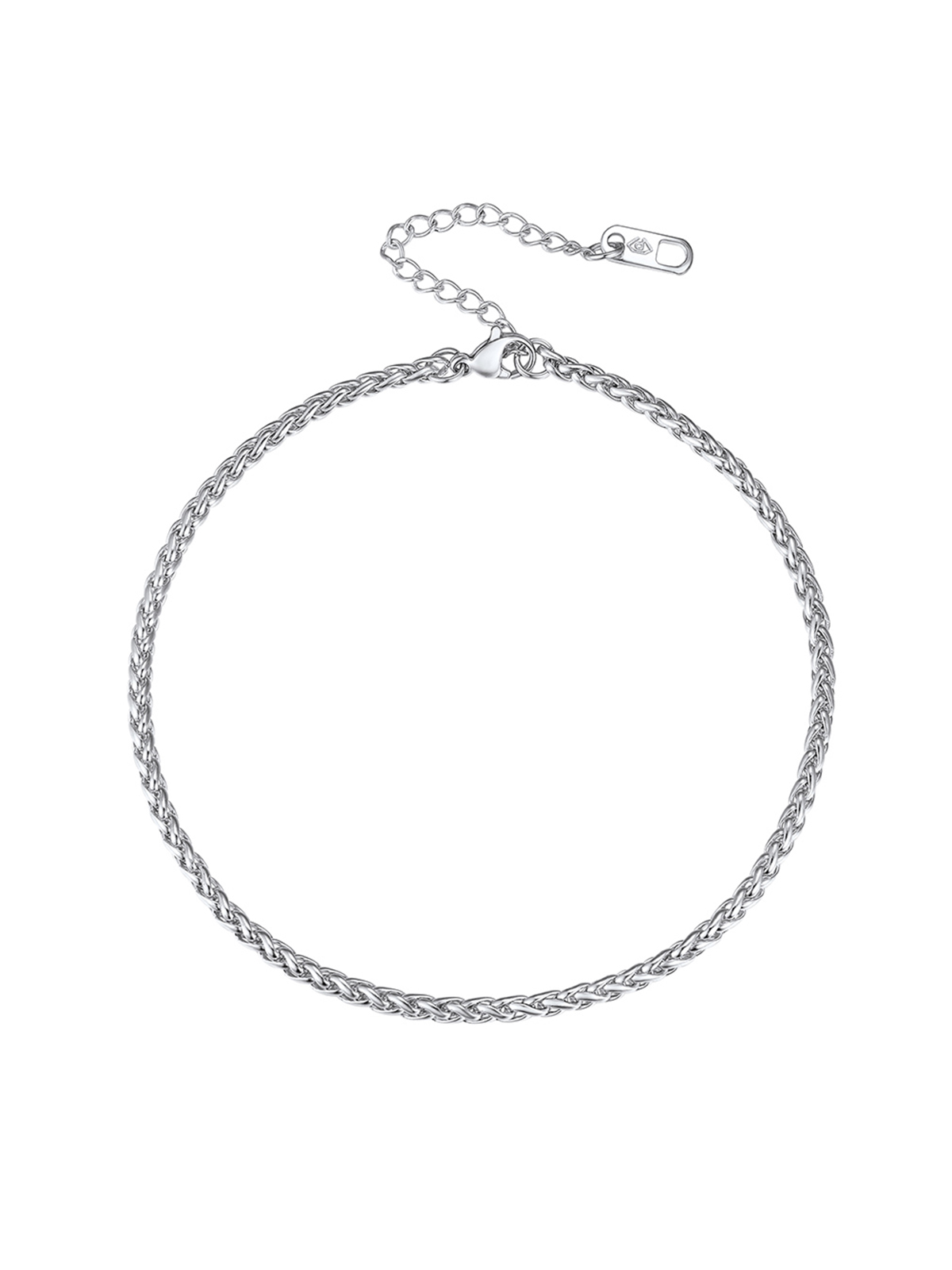3mm Thick Wheat Chain Anklet in Stainless