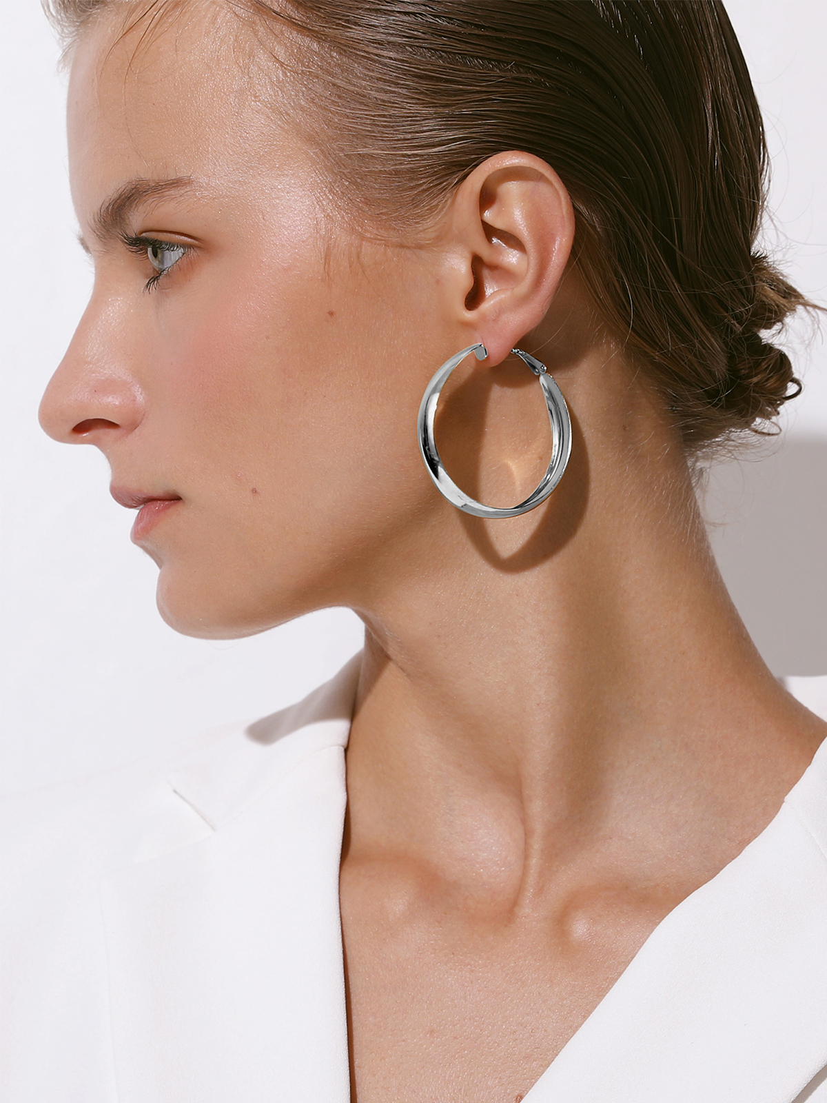 40mm Thick Chunky Hoop Hip Hop Earrings in Stainless Steel