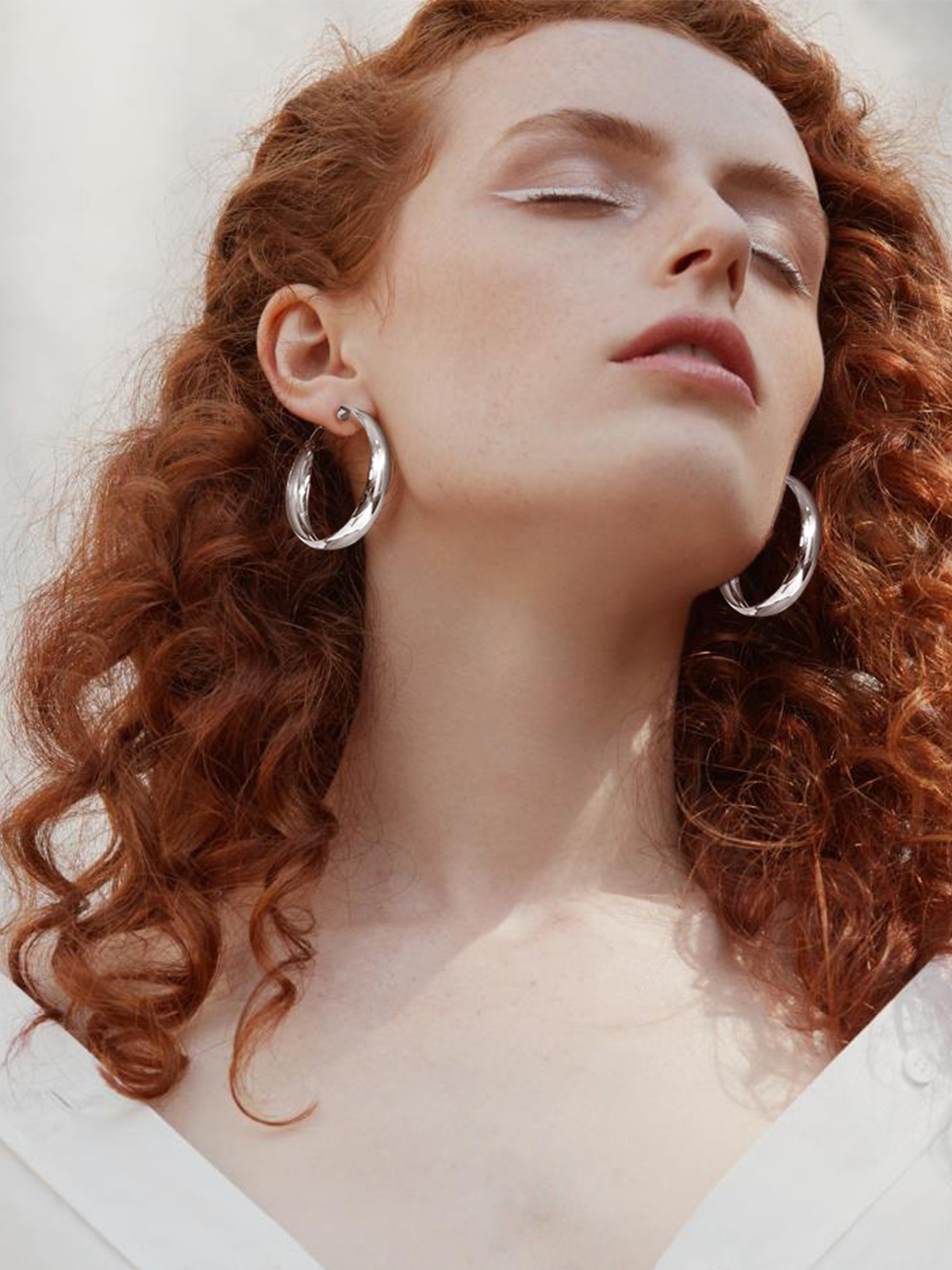 40mm Thick Chunky Hoop Hip Hop Earrings in Stainless Steel