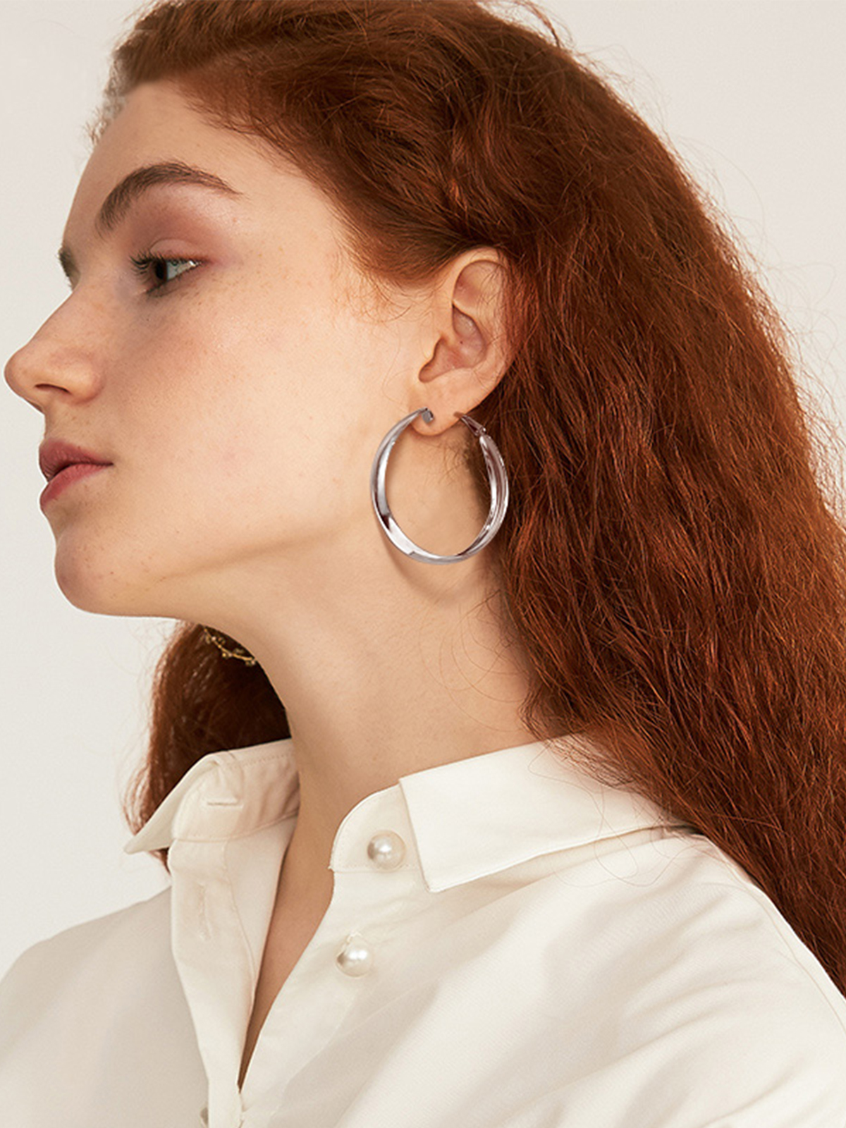 40mm Thick Chunky Hoop Hip Hop Earrings in Stainless Steel