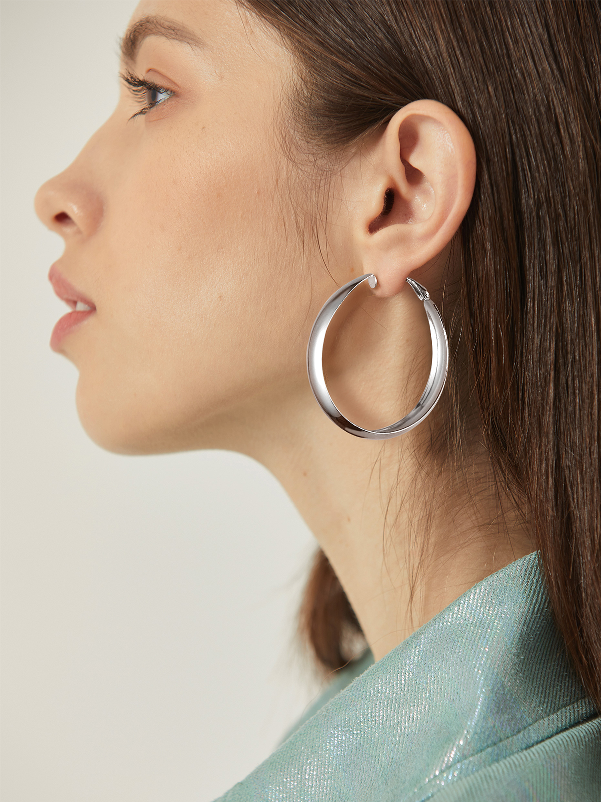 40mm Thick Chunky Hoop Hip Hop Earrings in Stainless Steel