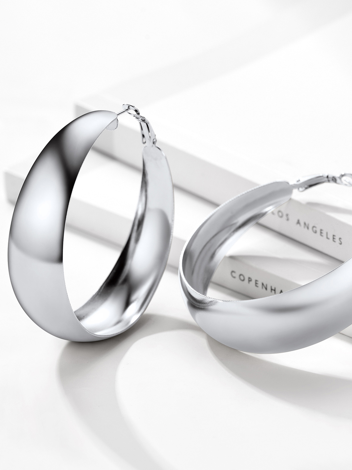 60mm Thick Chunky Hoop Hip Hop Earrings in Stainless Steel