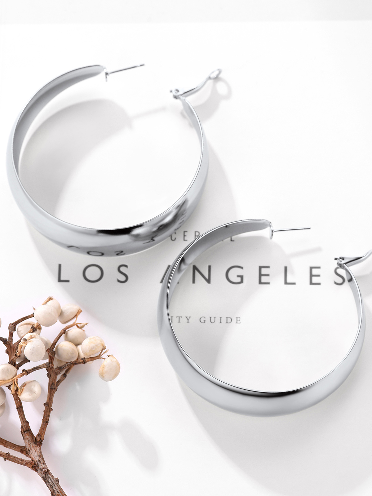 60mm Thick Chunky Hoop Hip Hop Earrings in Stainless Steel