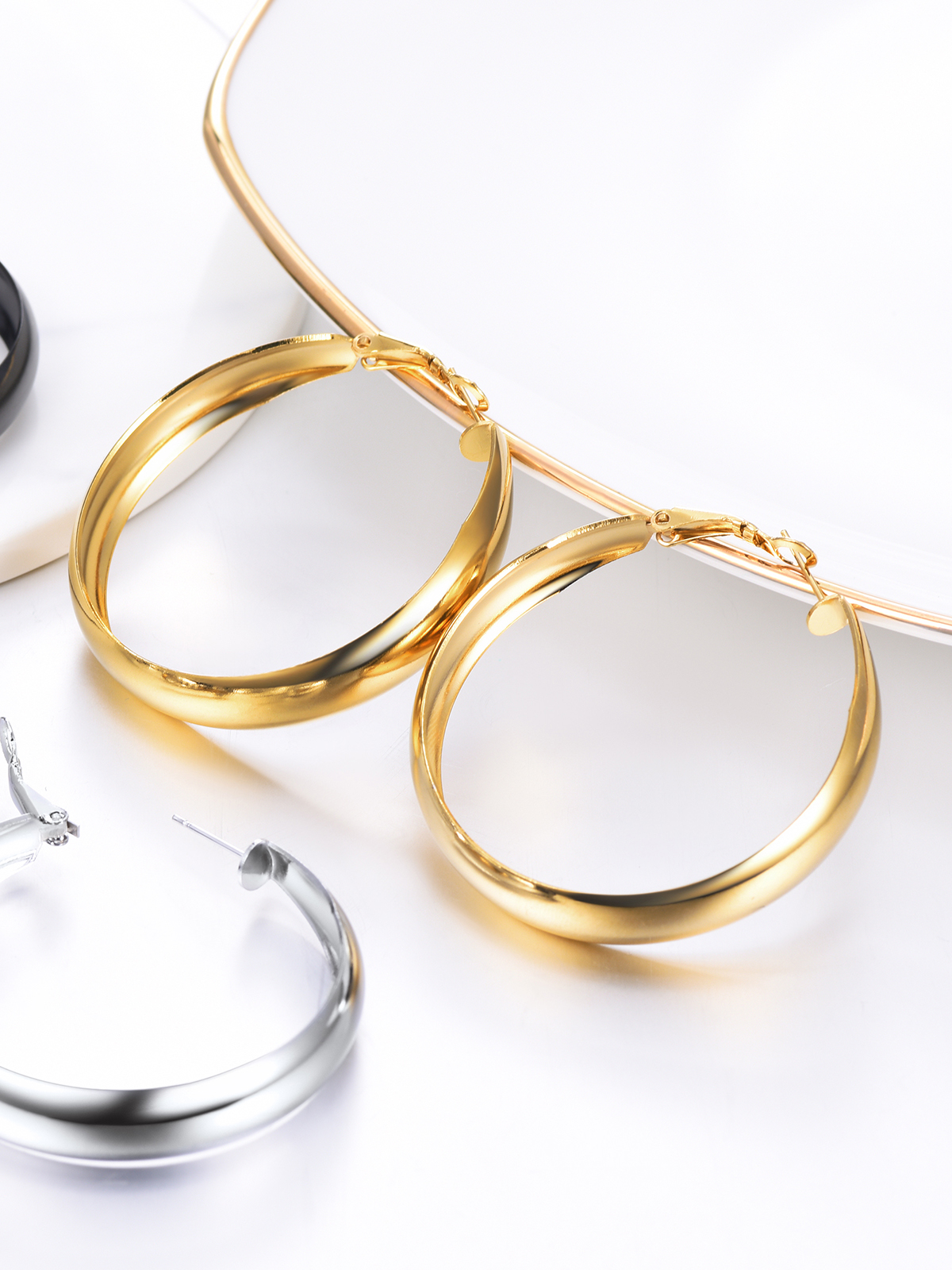 40mm Thick Chunky Hoop Hip Hop Earrings