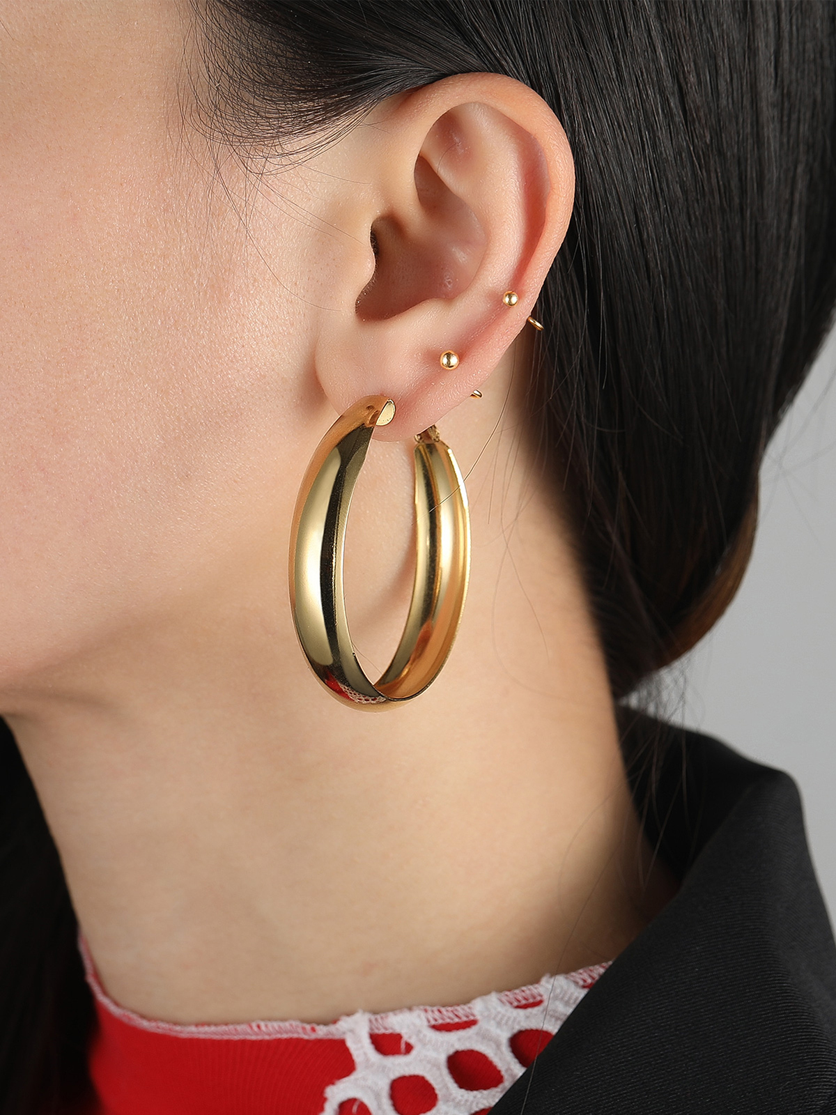 40mm Thick Chunky Hoop Hip Hop Earrings