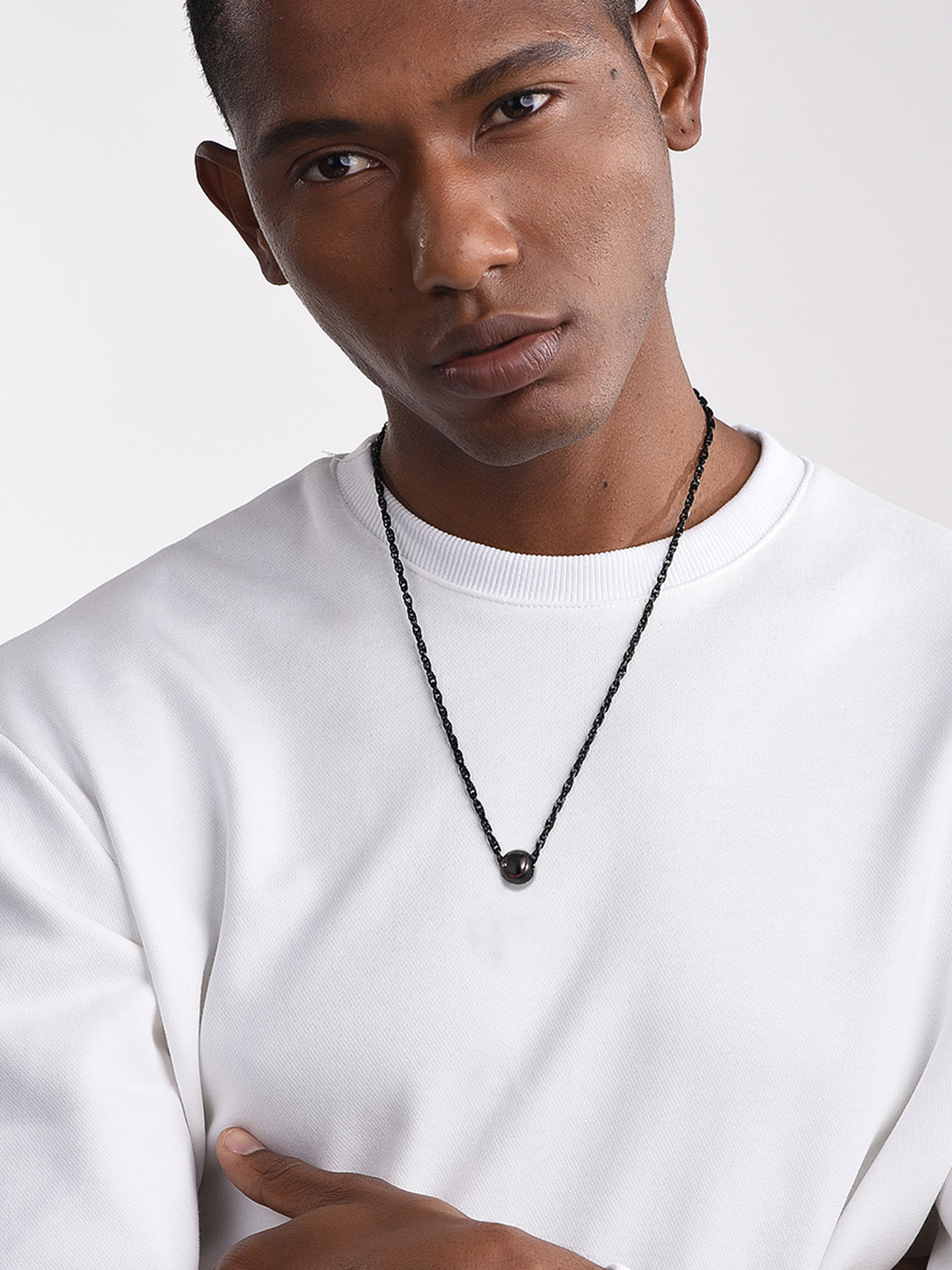 Baseball Pendant Sport Ball Necklace in Black