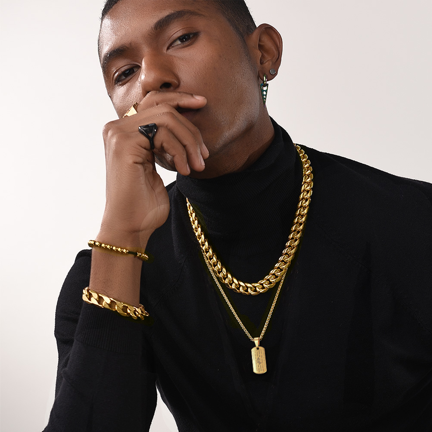 Praying Hand Cross Pendant Necklace with Matthew Lords for Men-01