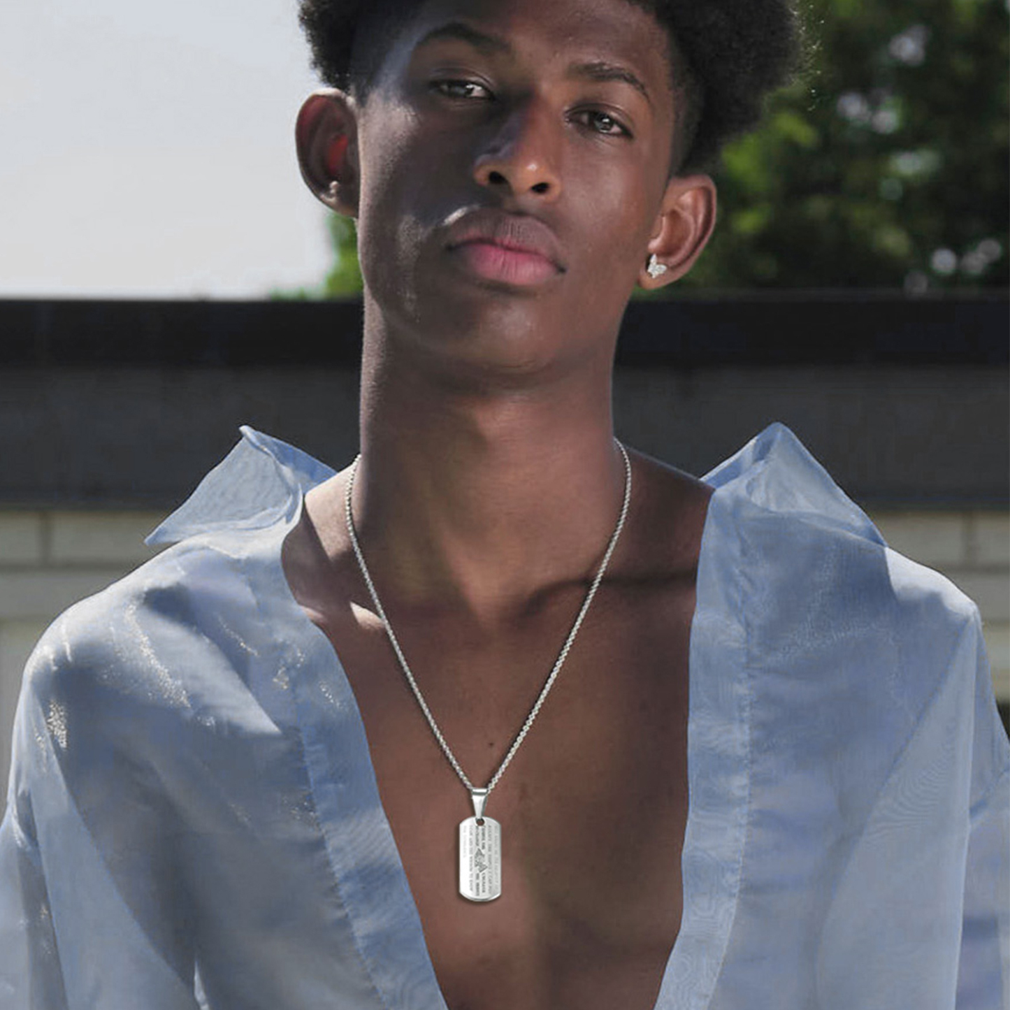 Praying Hand Cross Pendant Necklace with Matthew Lords for Men-01