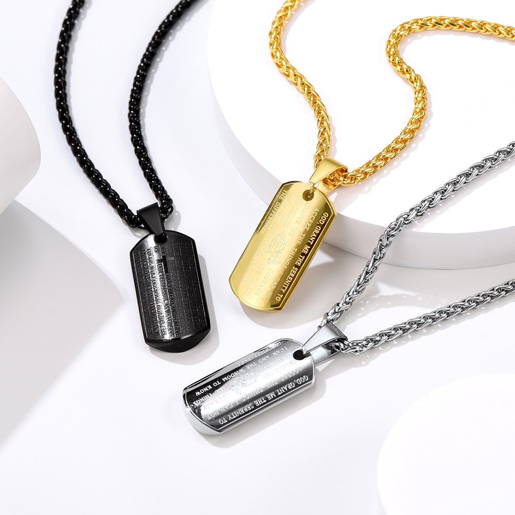 Praying Hand Cross Pendant Necklace with Matthew Lords in Different Colors