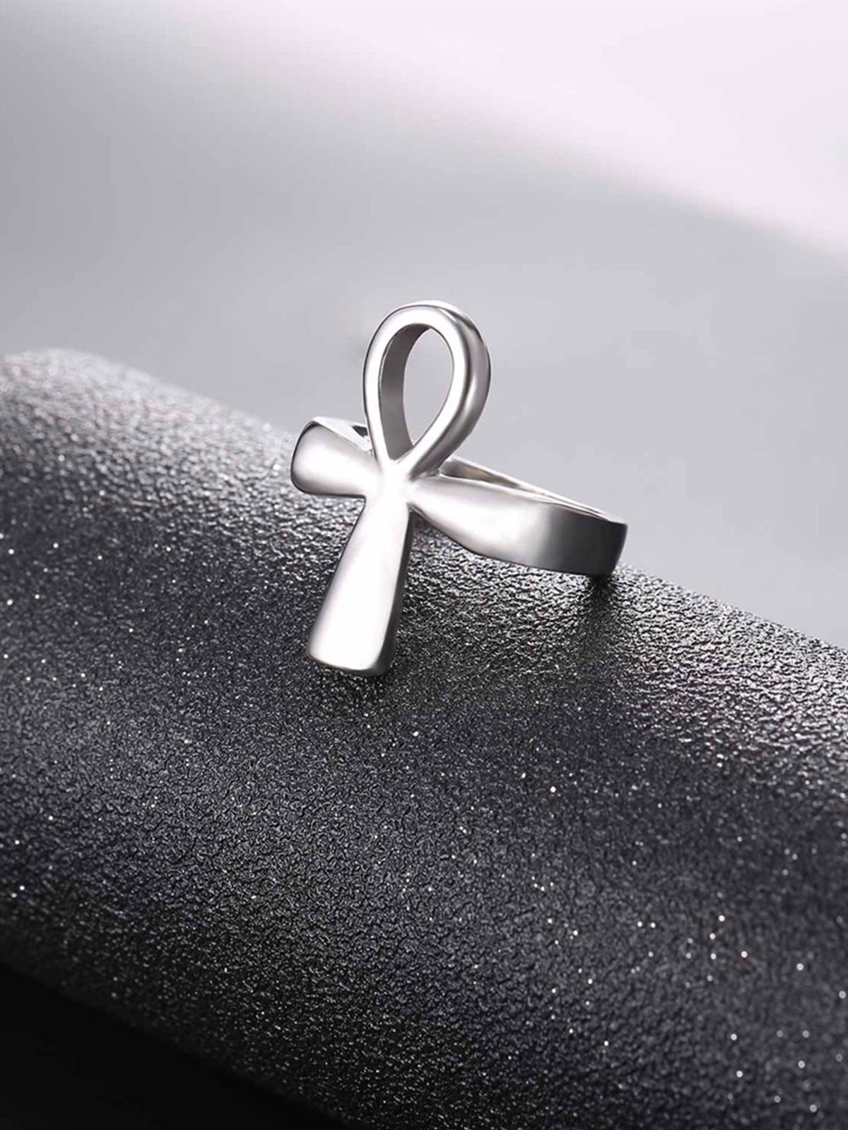 Egyptian Ankh Cross Ring in Stainless