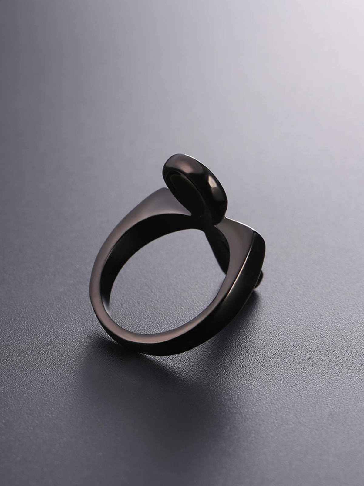 Egyptian Ankh Cross Ring in Black