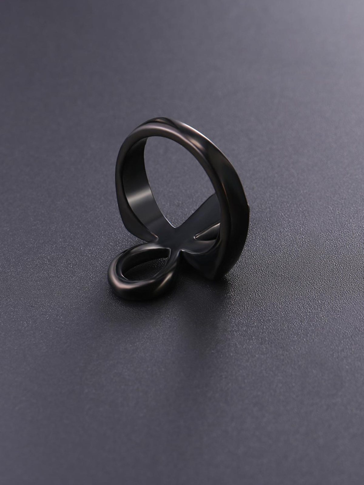 Egyptian Ankh Cross Ring in Black