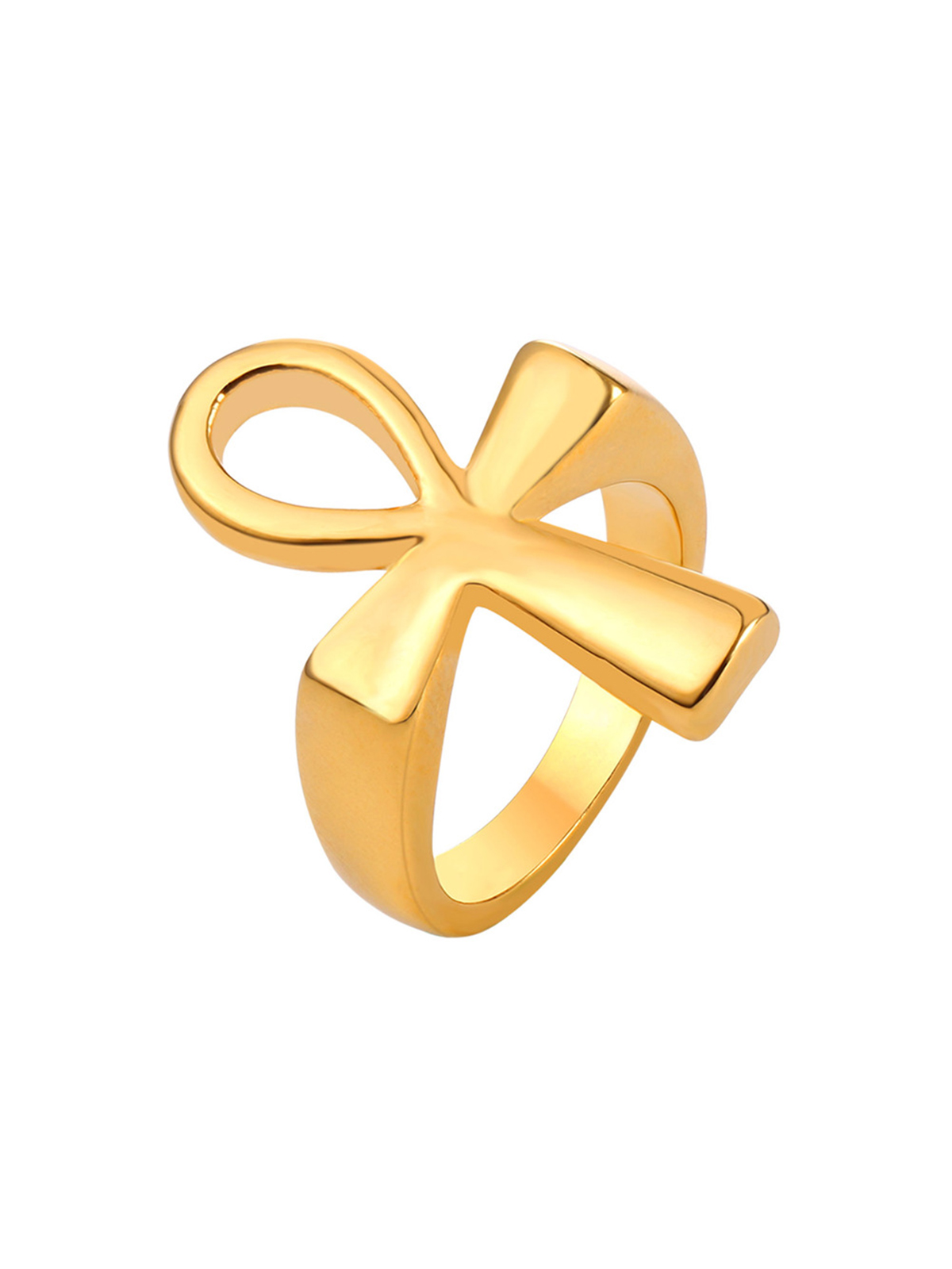Egyptian Ankh Cross Ring in 18K Gold