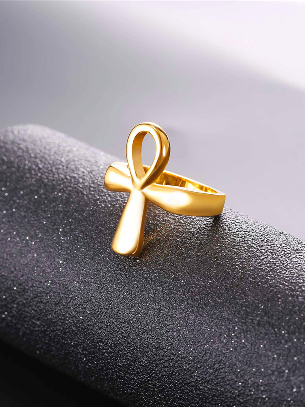Egyptian Ankh Cross Ring in 18K Gold