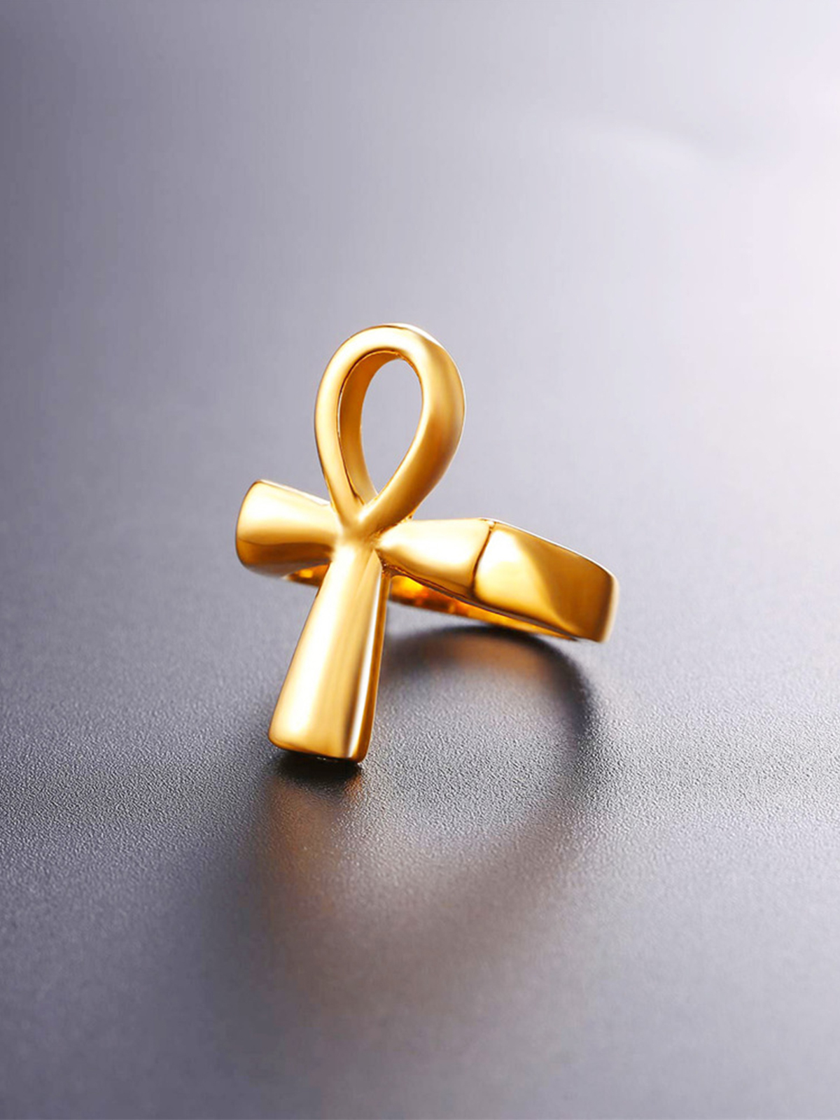 Egyptian Ankh Cross Ring in 18K Gold