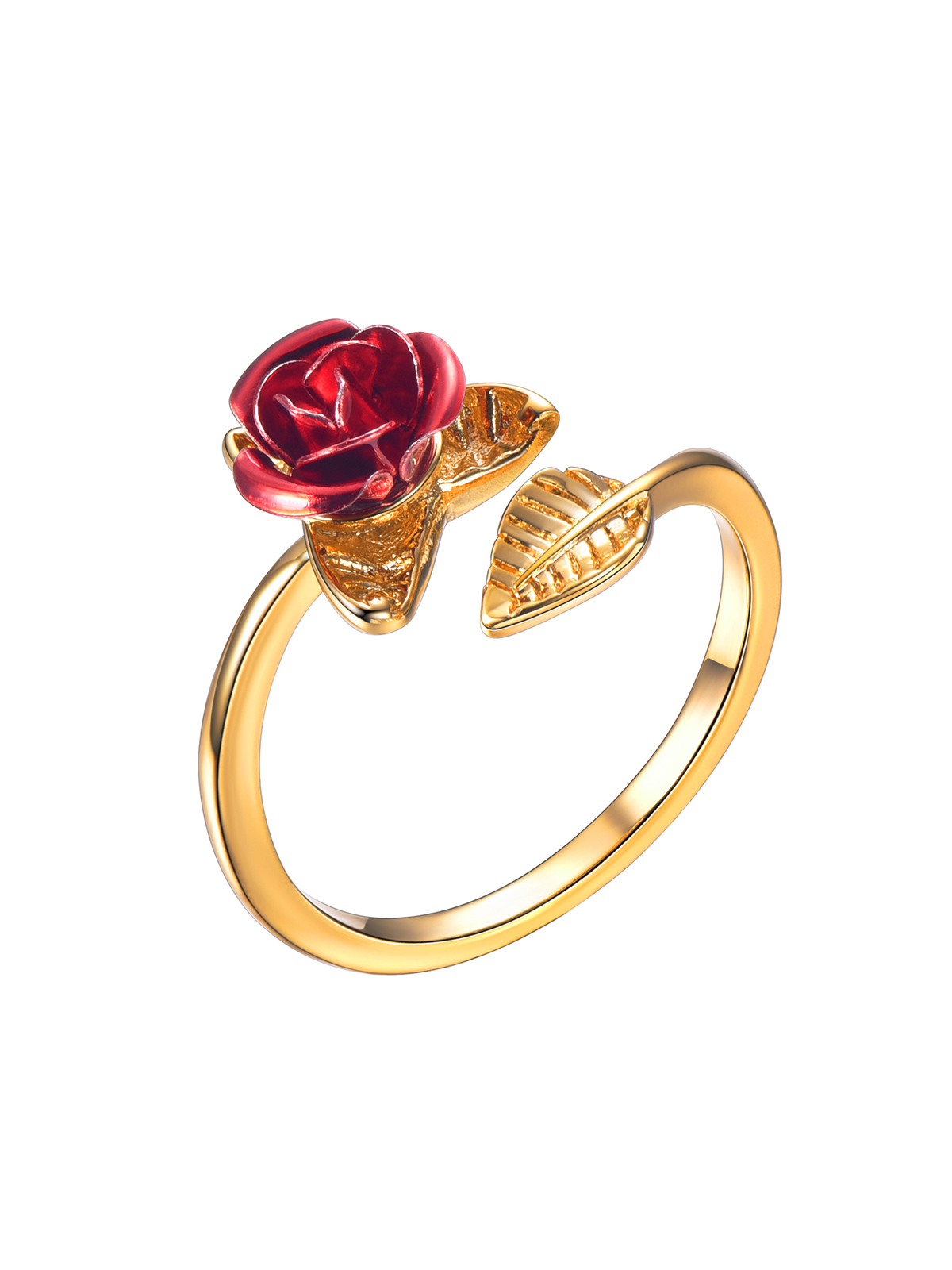 Adjustable Rose Statement Ring in 18K Gold