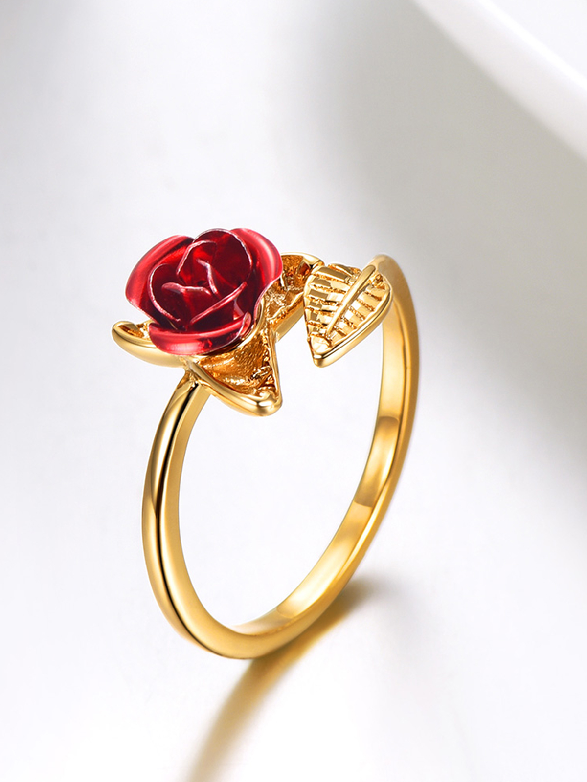 Adjustable Rose Statement Ring in 18K Gold