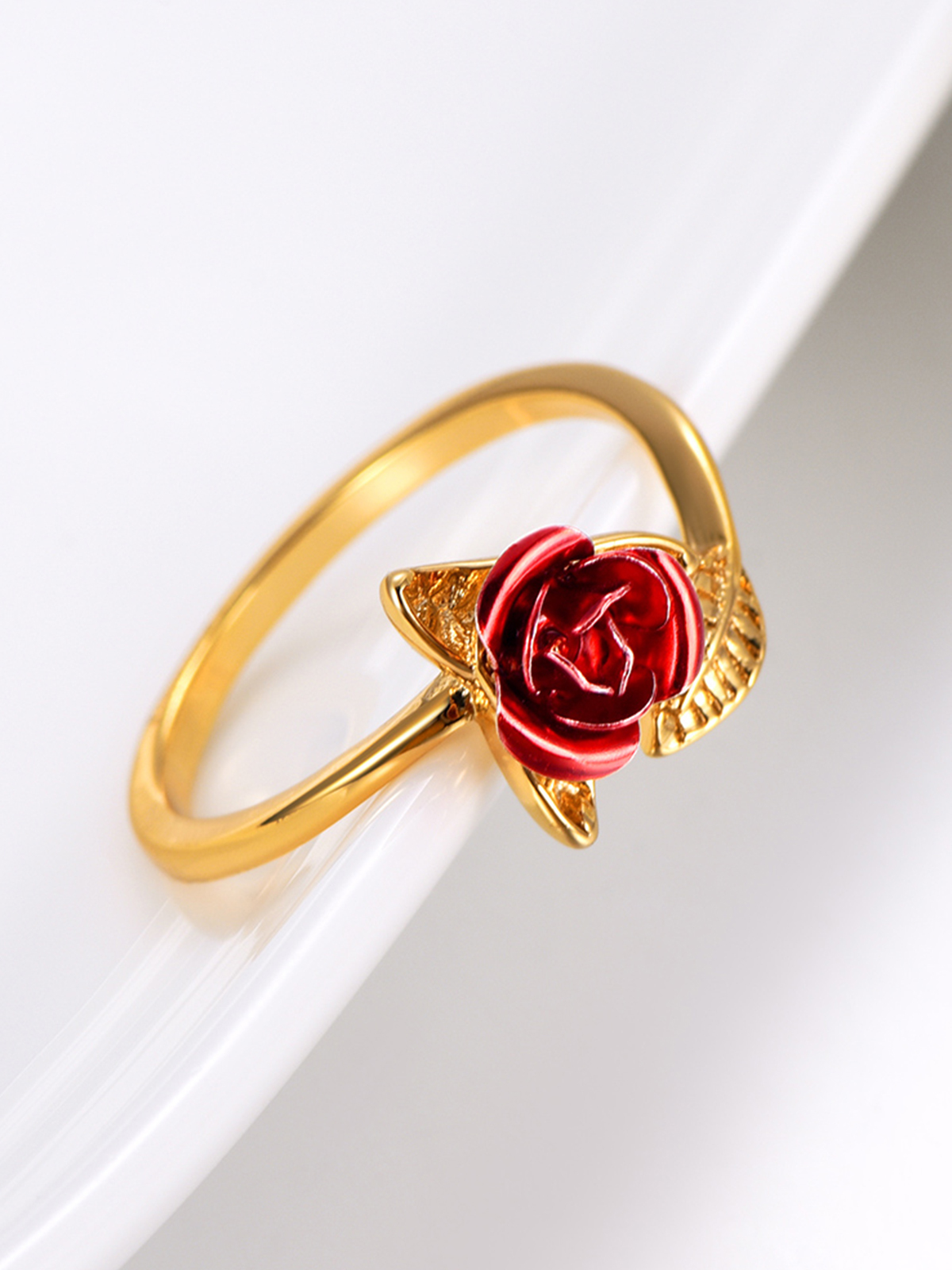 Adjustable Rose Statement Ring in 18K Gold