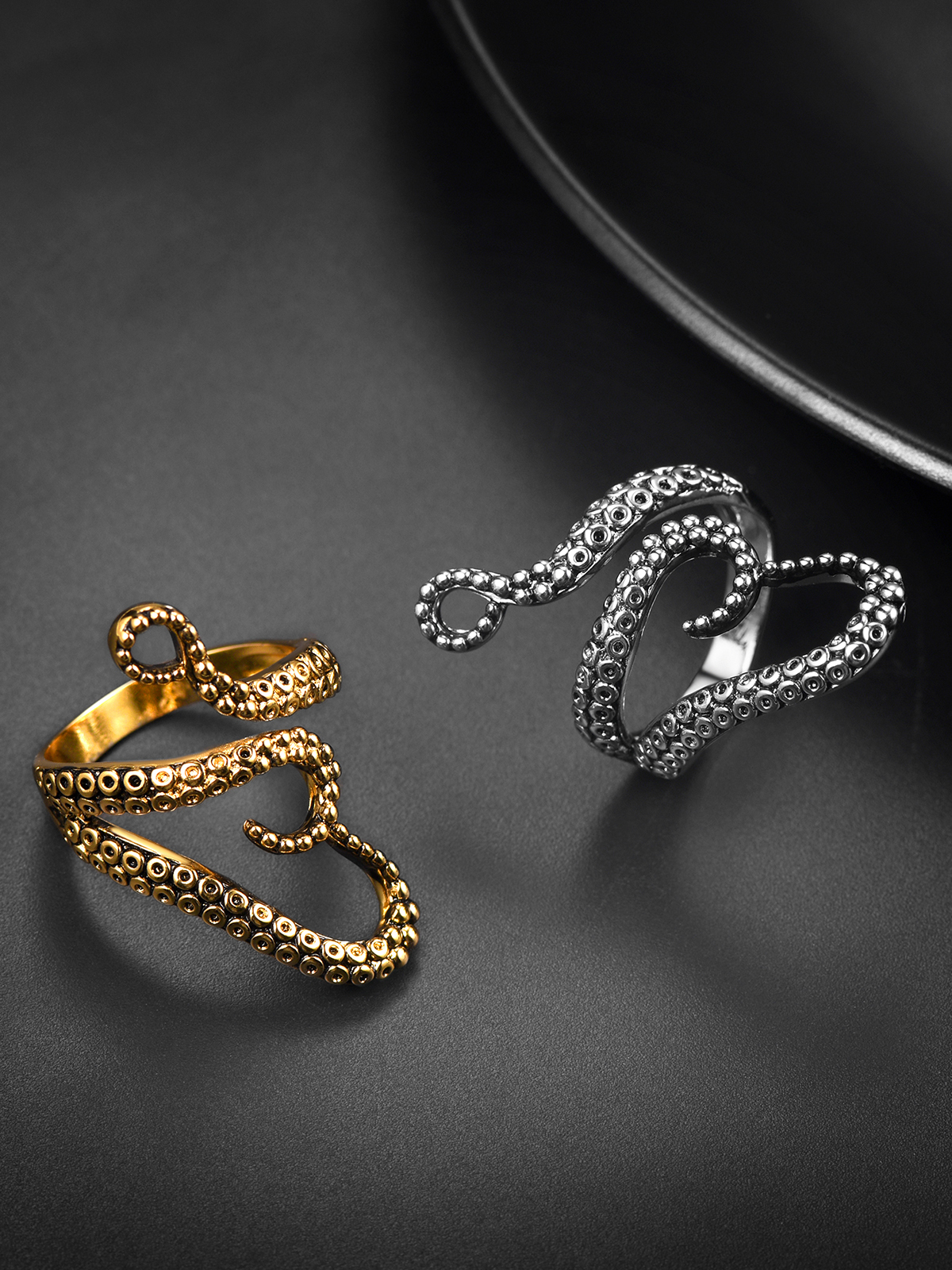 Adjustable Octopus Statement Ring in Silver