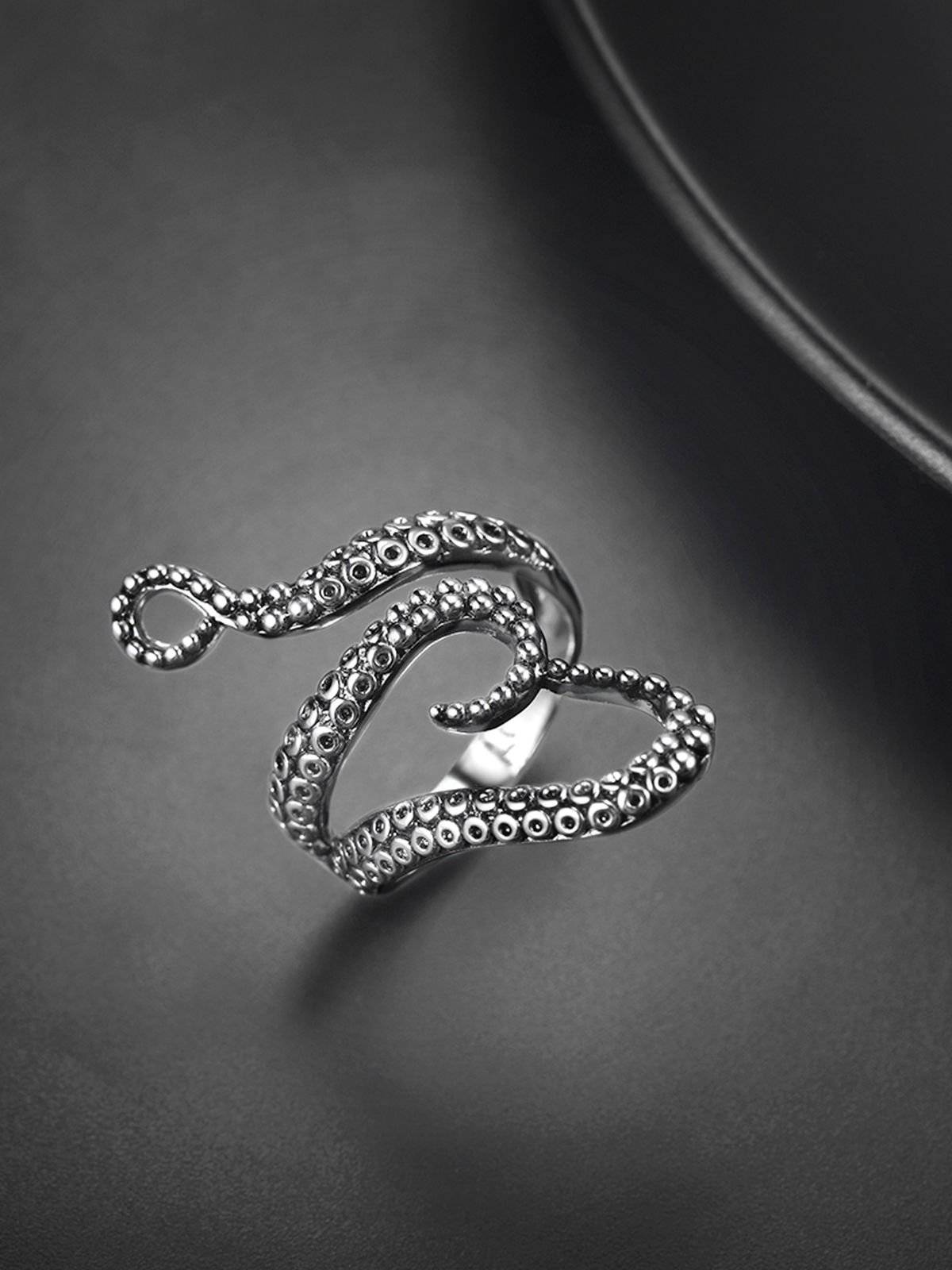 Adjustable Octopus Statement Ring in Silver
