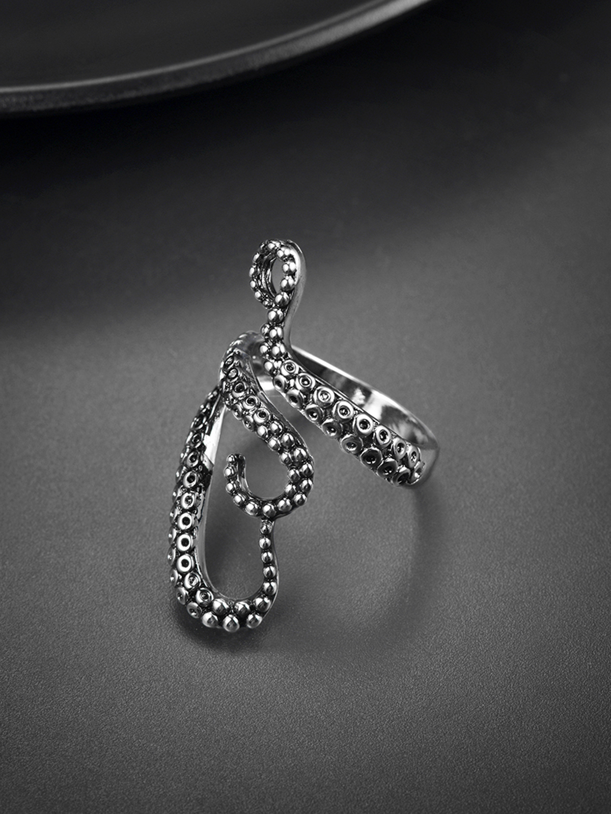 Adjustable Octopus Statement Ring in Silver