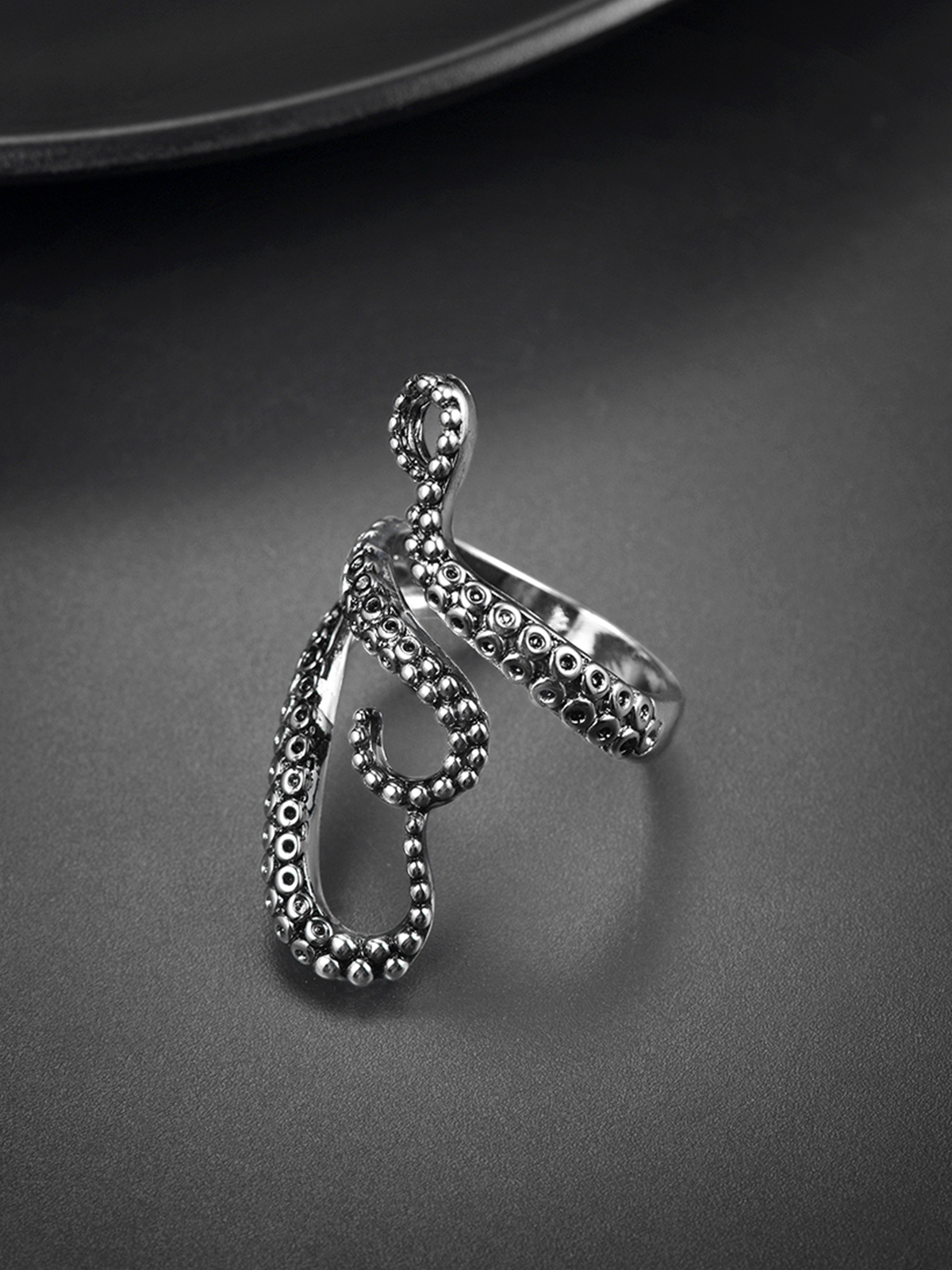 Adjustable Octopus Statement Ring in Silver
