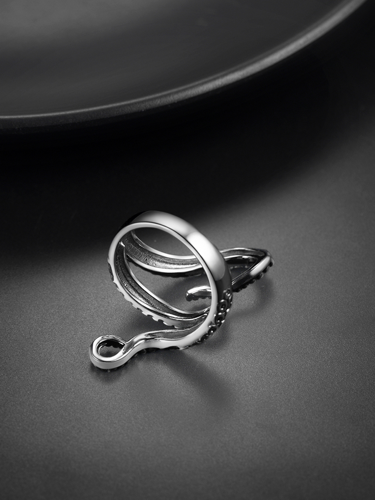 Adjustable Octopus Statement Ring in Silver