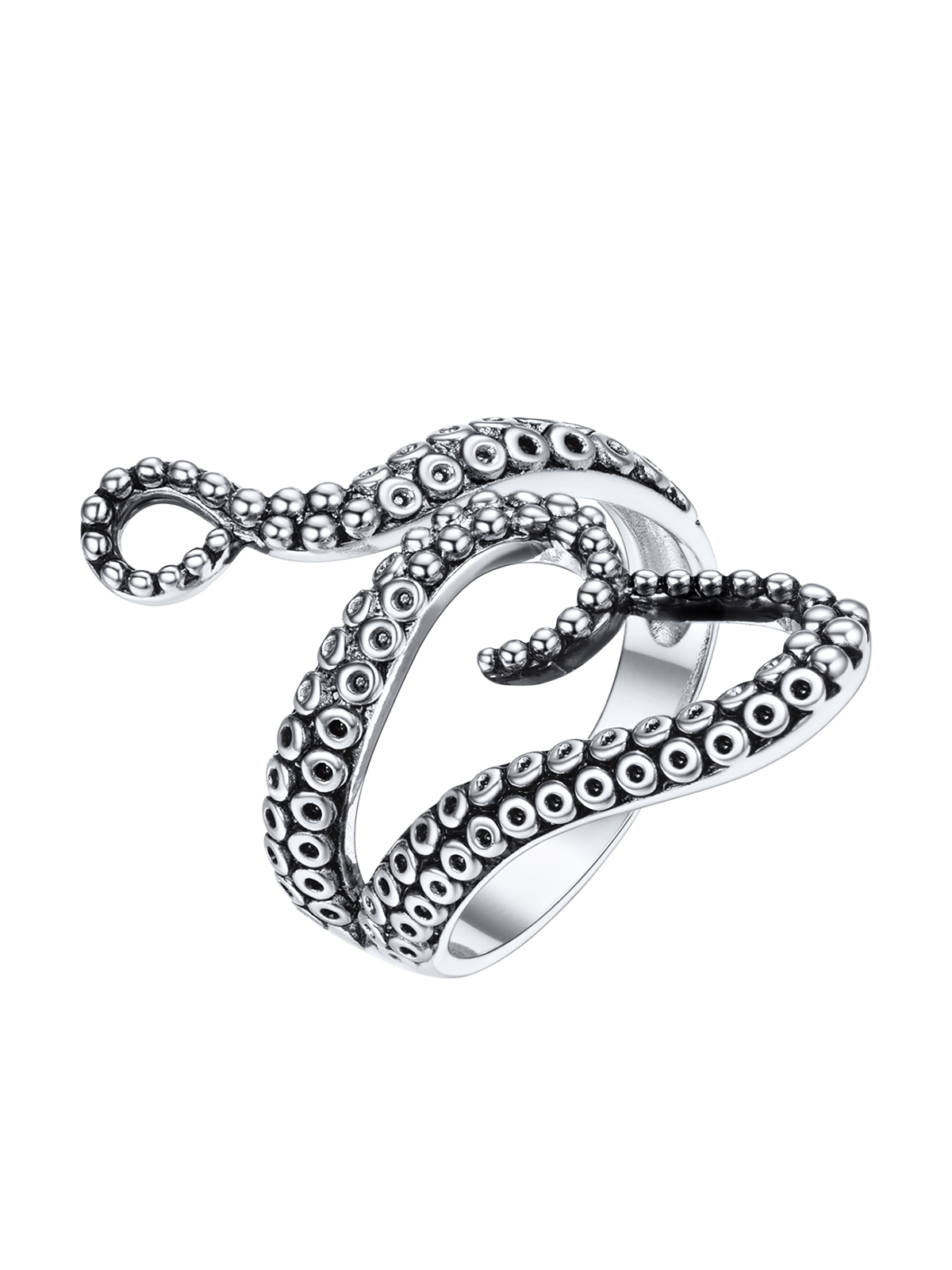Adjustable Octopus Statement Ring in Silver