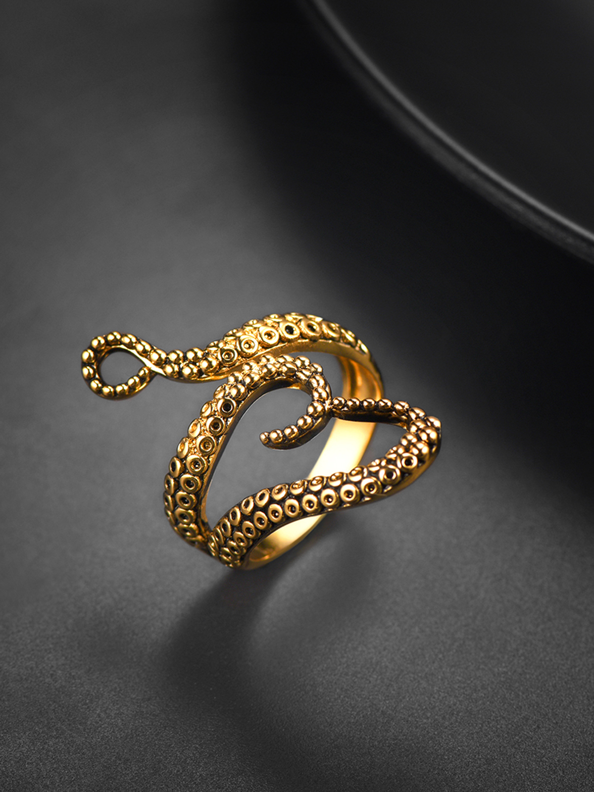 Adjustable Octopus Statement Ring in 18K Gold